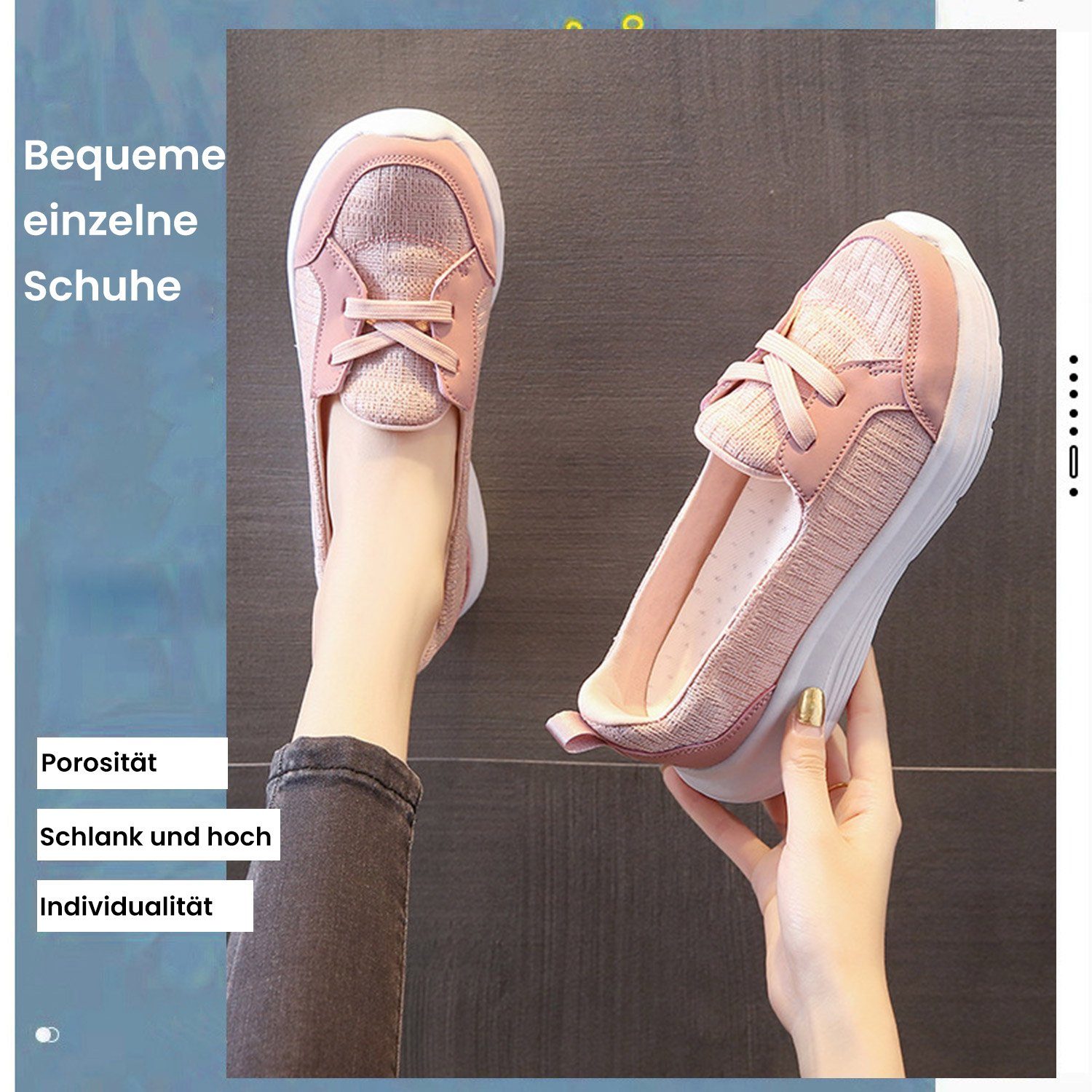 Slip-On Sneaker Bequeme Daisred Freizeit Damen Schuhe Sportliche Rosa