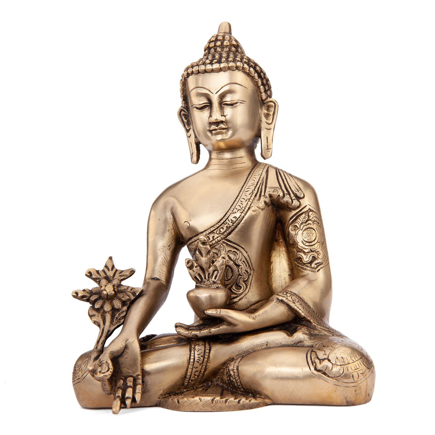 Statue, cm bodhi Buddhafigur ca. Buddha 18 Messing,