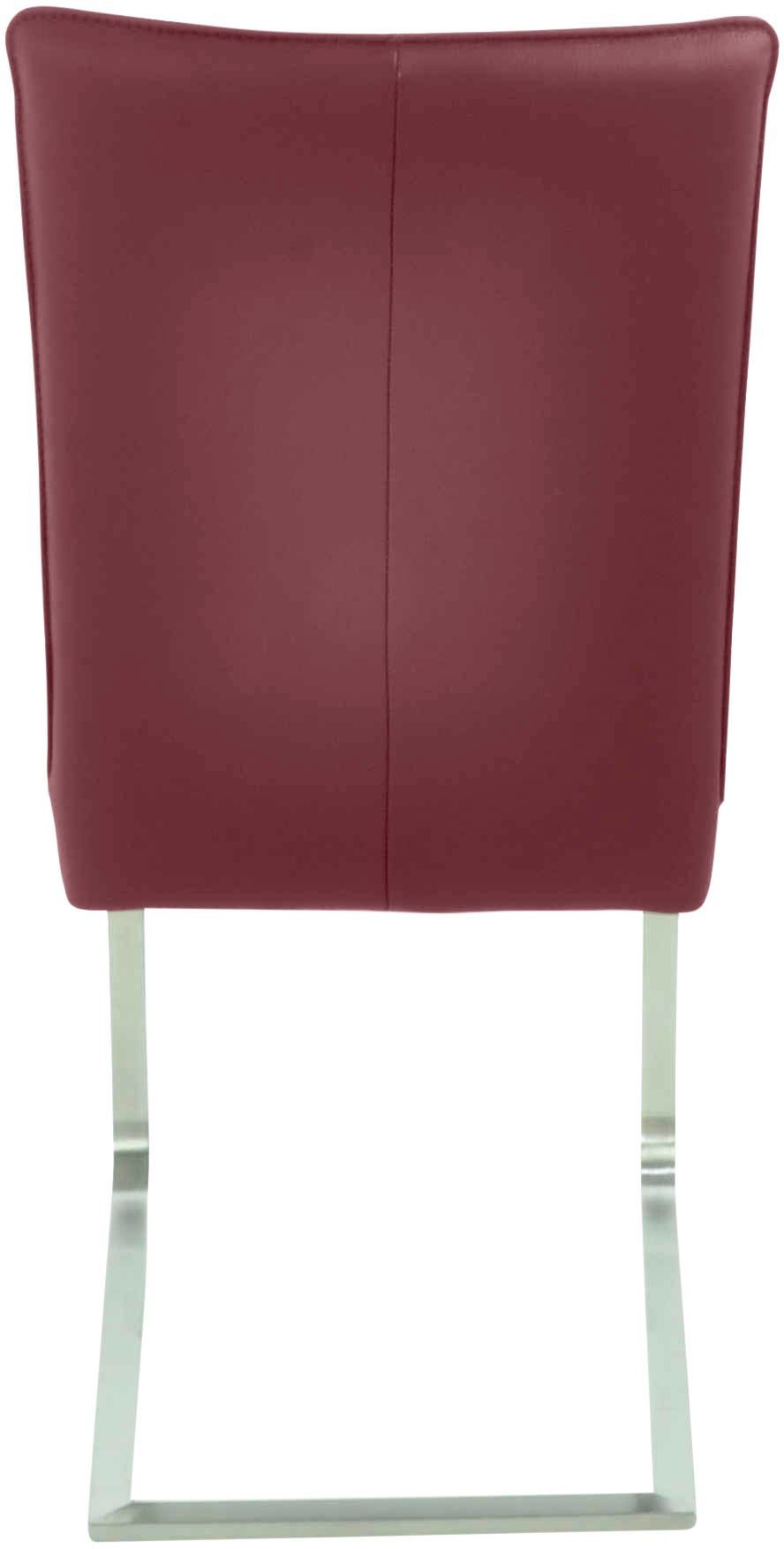 K+W Komfort & Wohnen Freischwinger Santos III, mit Sattlernaht, Gestell aus Edelstahl, hochwertiger Sitzkomfort