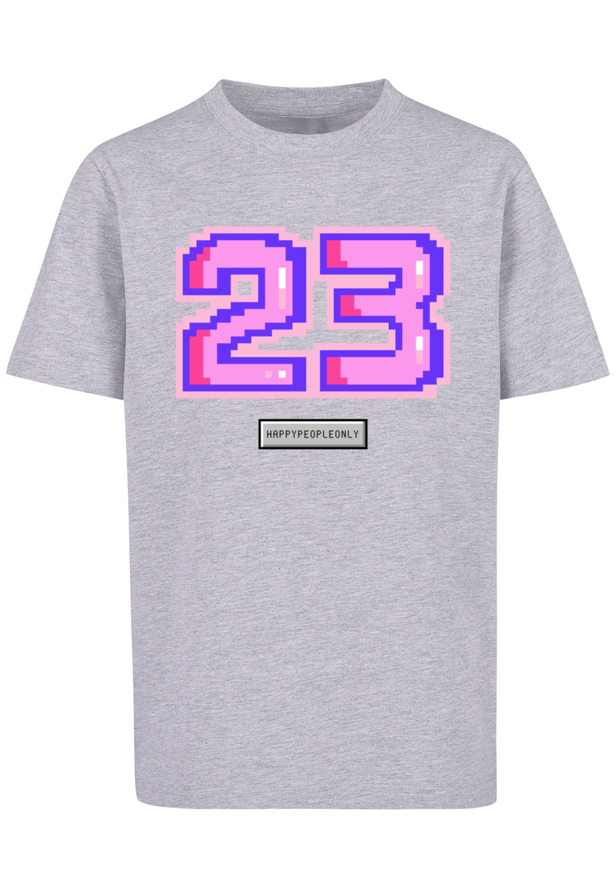 23 T-Shirt pink Pixel F4NT4STIC heather Print grey