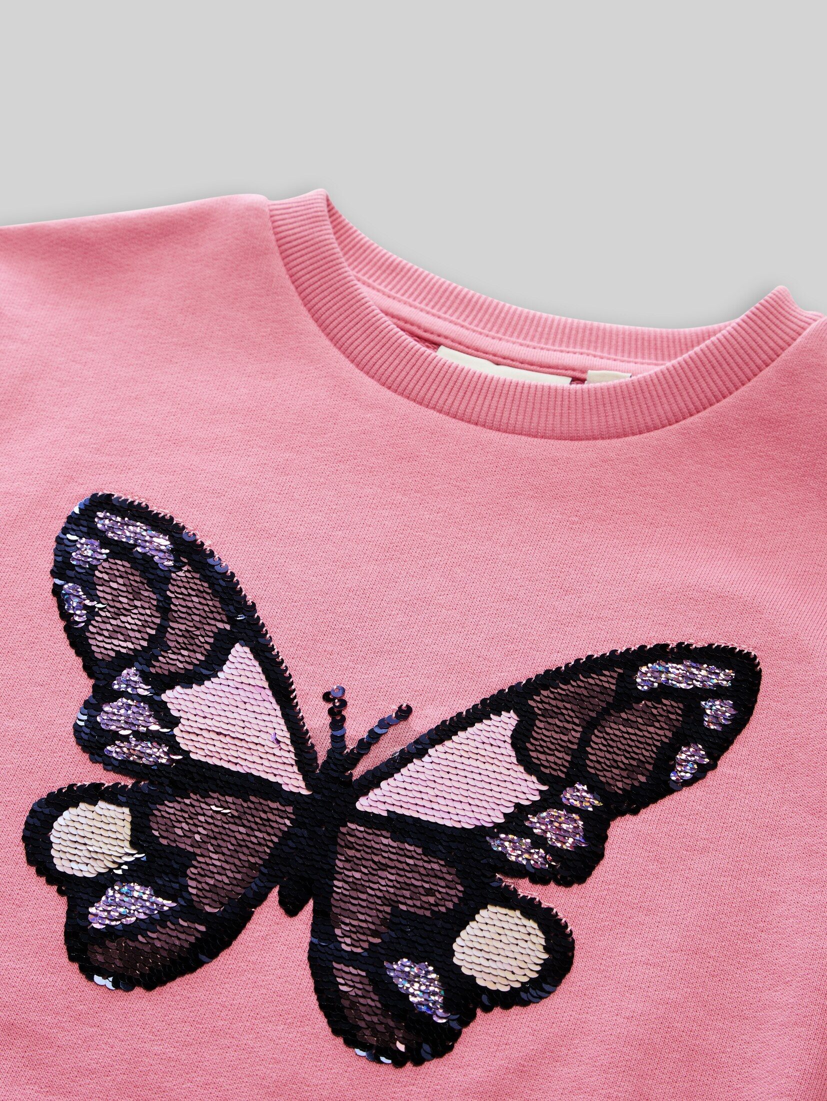 TOM TAILOR Sweatshirt Strick & Sweatshirts Cropped Sweatshirt mit Wendepailletten – Bild 2 von 3