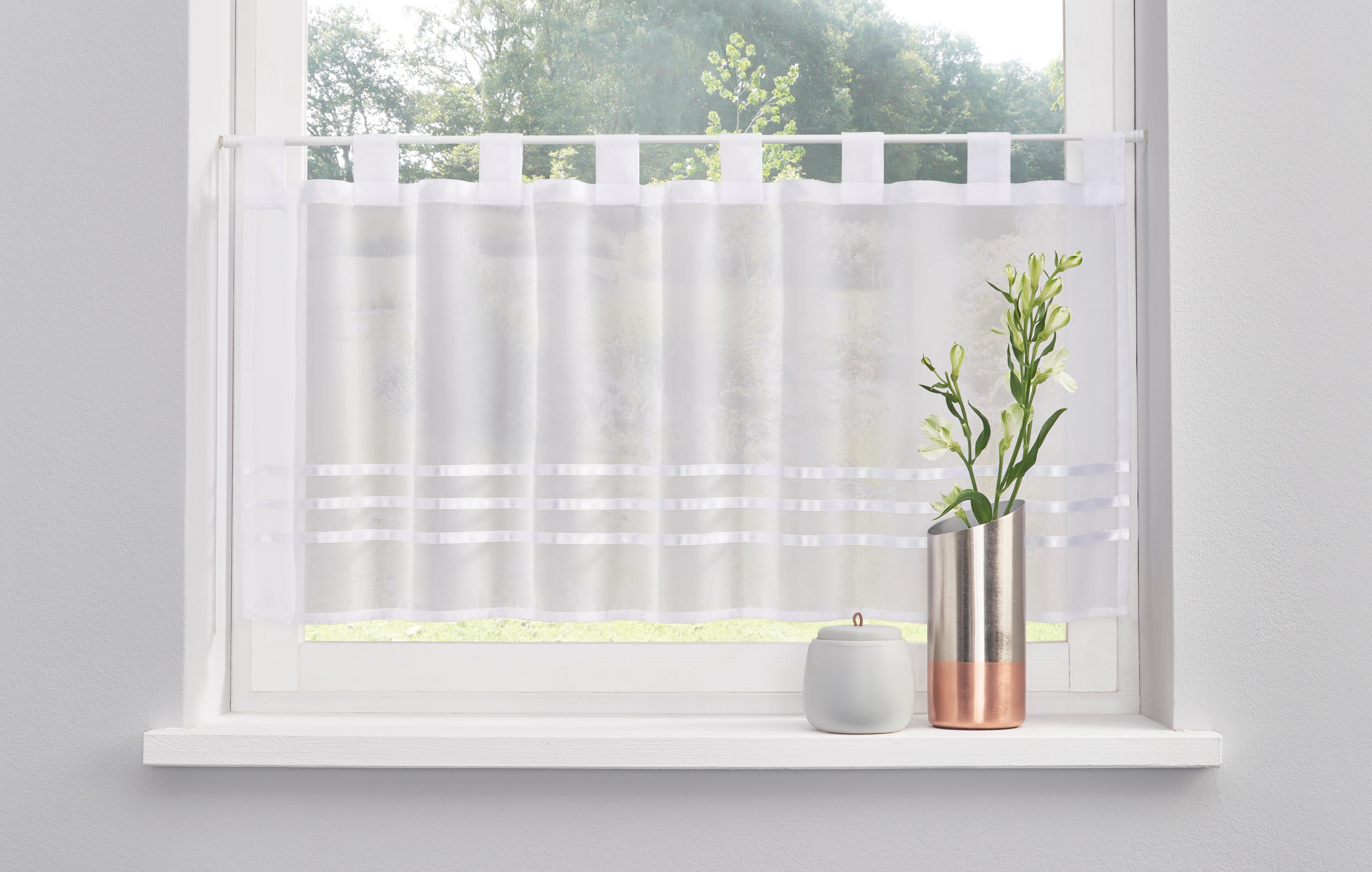 my home Scheibengardine Kira (1 St), Schlaufen, transparent, Voile, mit ein günstig online kaufen