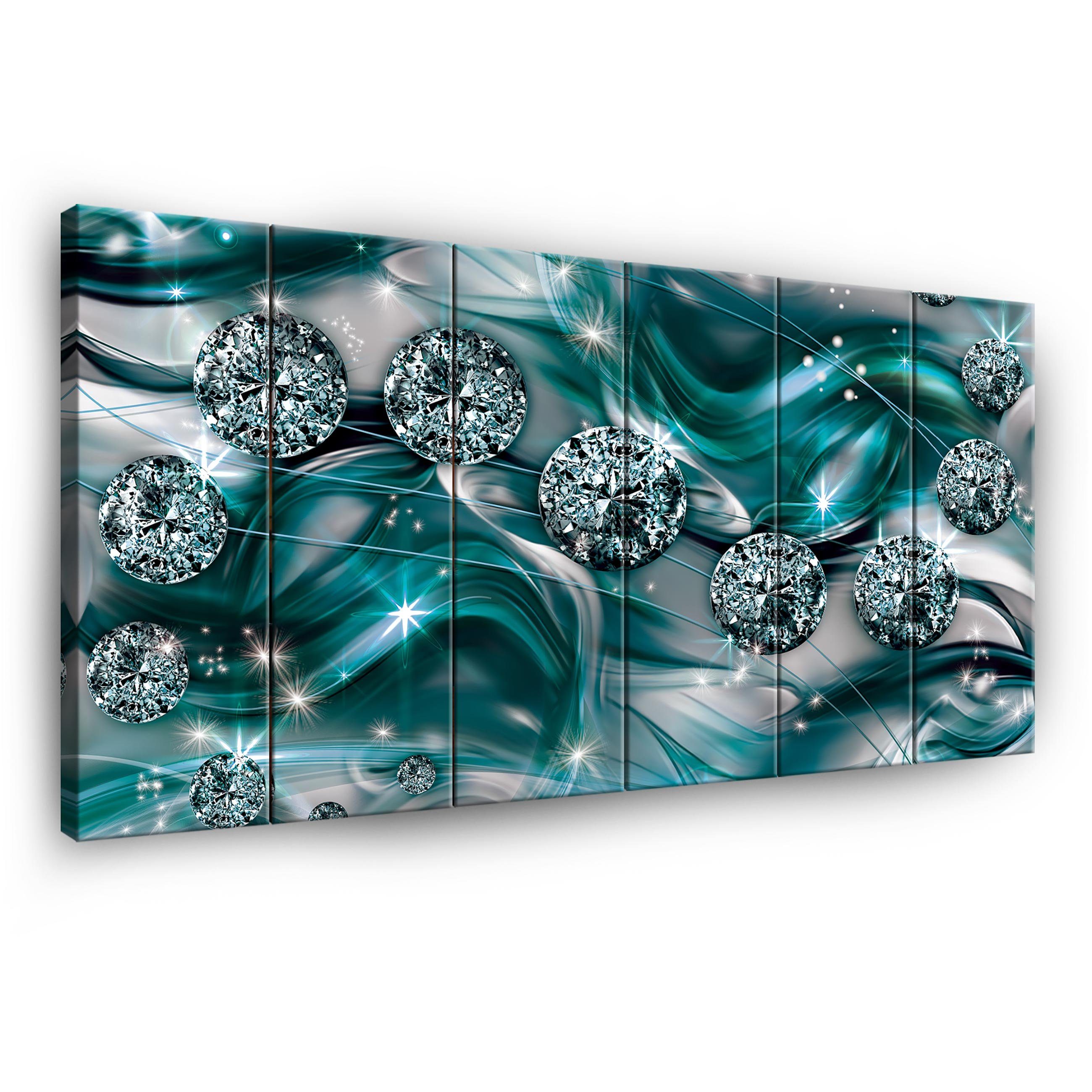 Wallarena Leinwandbild Diamanten Wandbild XXL Wohnzimmer Schlafzimmer Aufhängefertig, Abstrakt (Set 3 teilig / Set 4 teilig / Set 5 teilig / Set 6 teilig, 6 St), Wandbilder Leinwandbilder Bilder 90x100 / 120x100 / 150x100 / 180x100