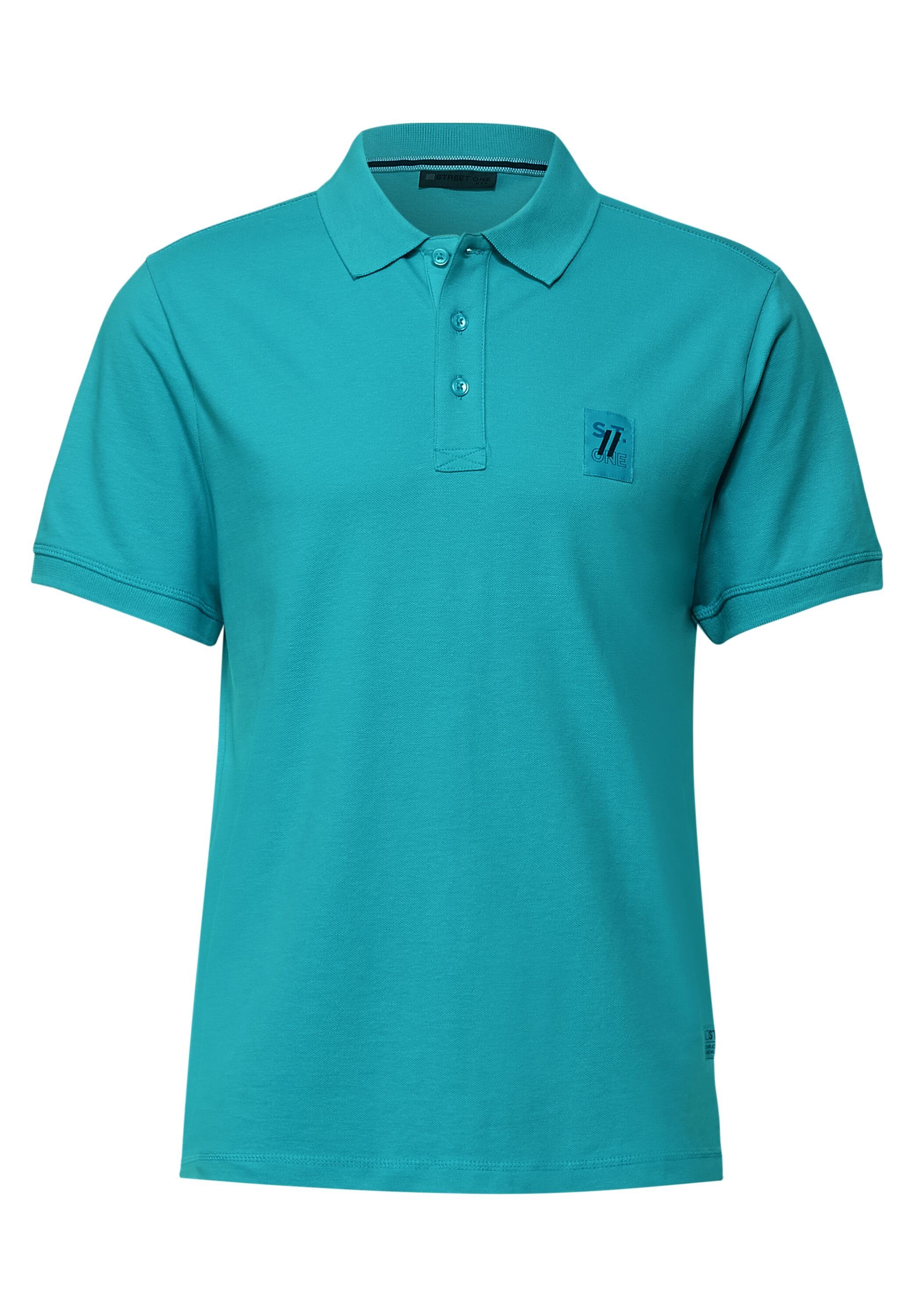 STREET ONE MEN Poloshirt antigua blue Piqué-Struktur mit