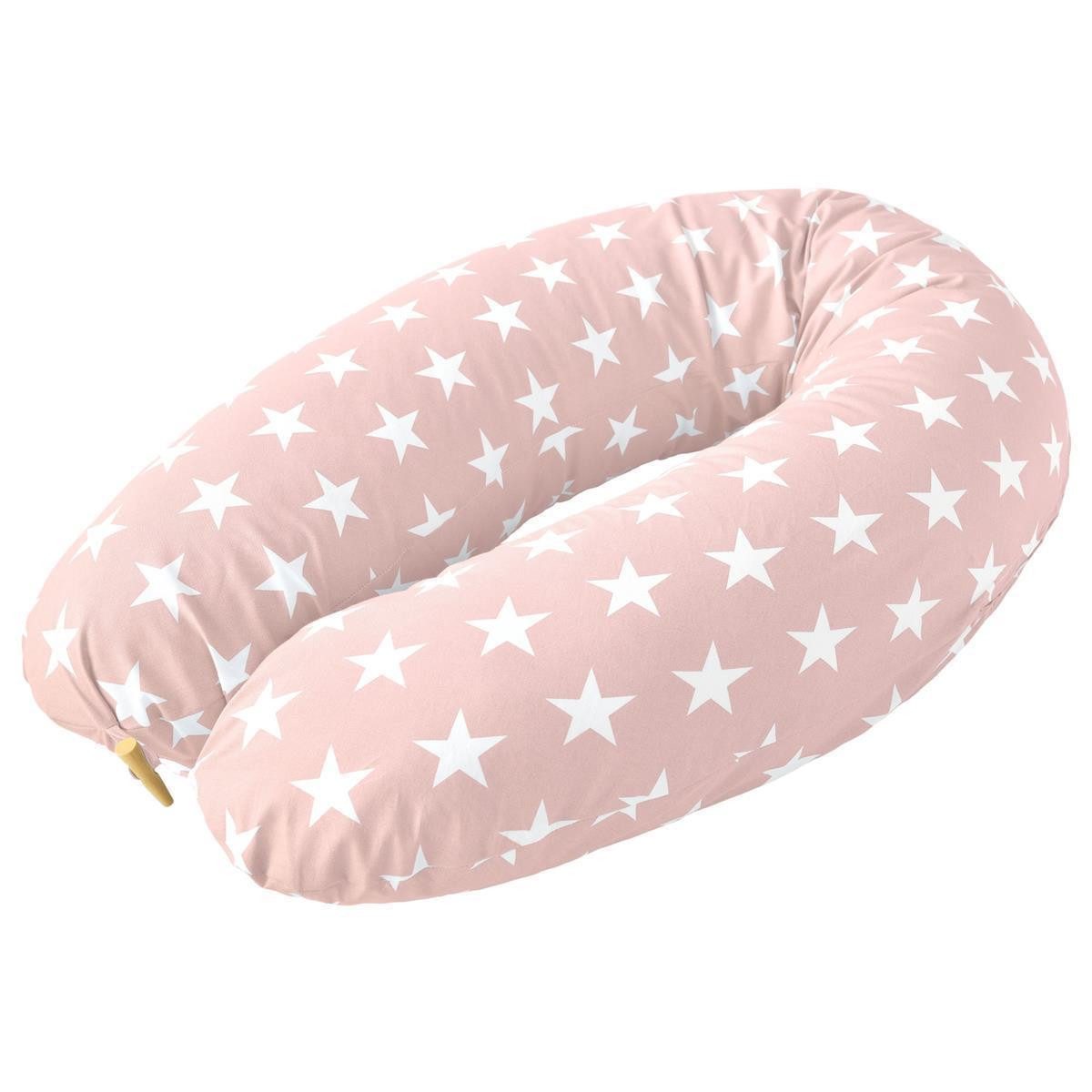 SEI Design Stillkissen 190x30 Sei Design Sterne Holzknopf, Schwangerschaftskissen mit Bezug, Bezug 100% Baumwolle