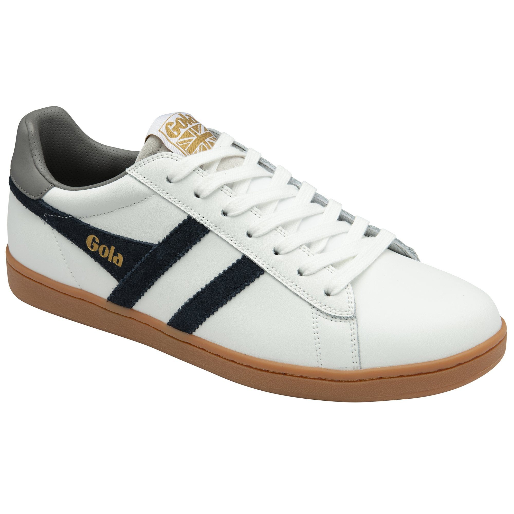 Gola Equipe II Leder 2025 weiss/navyblau/zementgrau Herren Sneaker