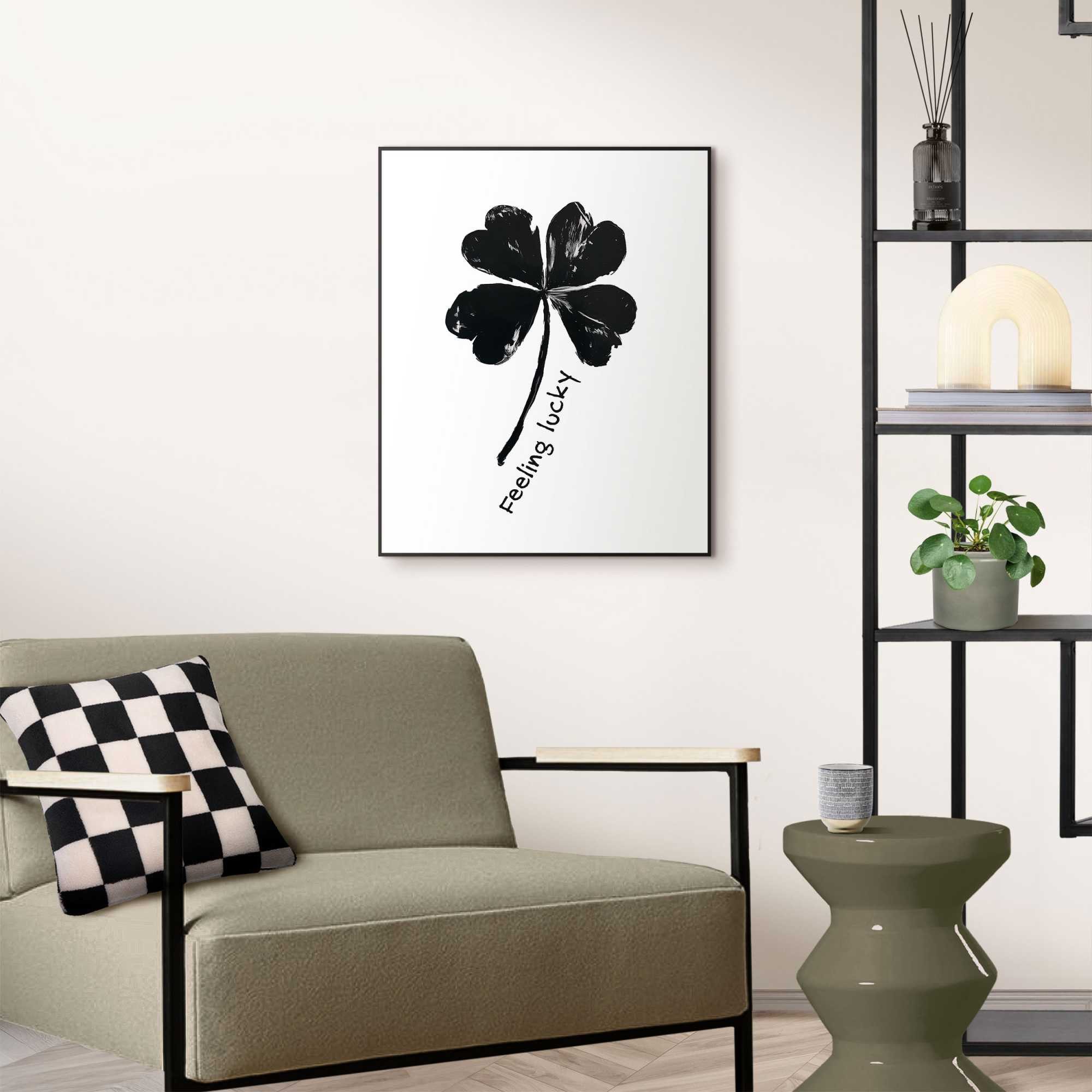 Reinders! Poster Feeling Lucky, Küche - Vierblättriges Kleeblatt - Schwarz- günstig online kaufen