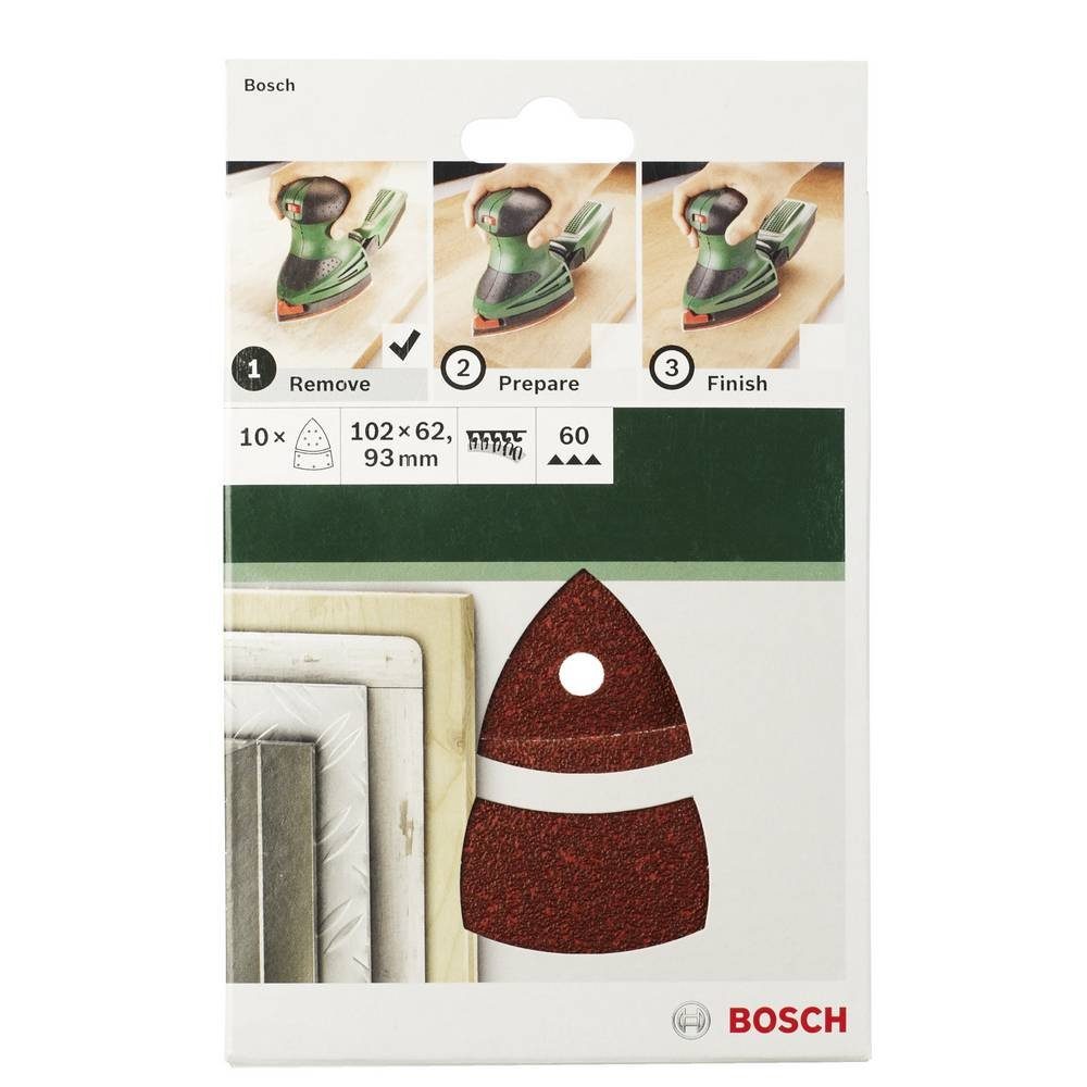 BOSCH Schleifpapier 10tlg. Schleifblatt-Set für Multischleifer K 80 2609256A63, mit Klett, gelocht