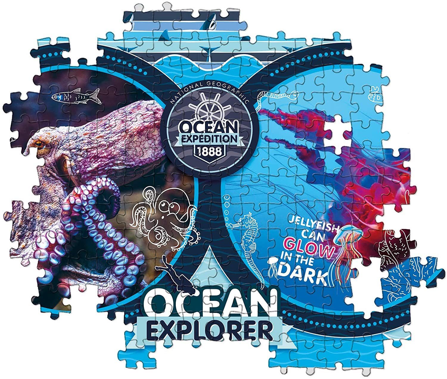 Clementoni® Puzzle Supercolor Puzzle National (180 180 Kids Geographic Puzzleteile Ocean Teile), Explorer