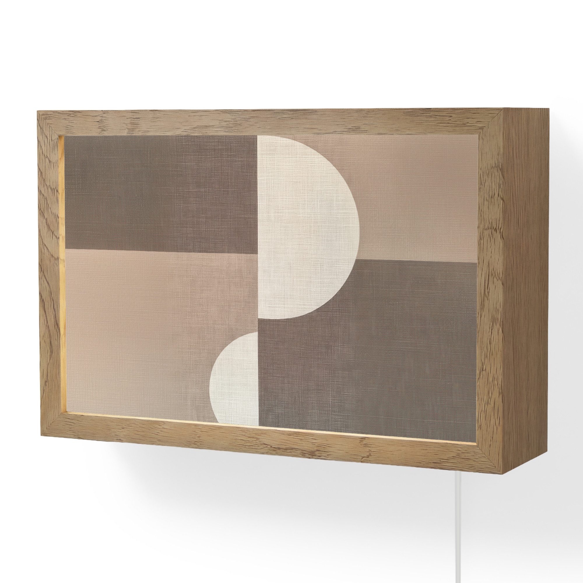 OnlyWow Wandleuchte Lightbox Raster - Halbkreise - Kontrast, Dimmbar, Farbwechsel, LED, Warmweiß, Kaltweiß, Neutralweiß Einstellbar, Wandlampe Innen, Dimmbar, mit Kabel, LED, Modern, Schlafzimmer