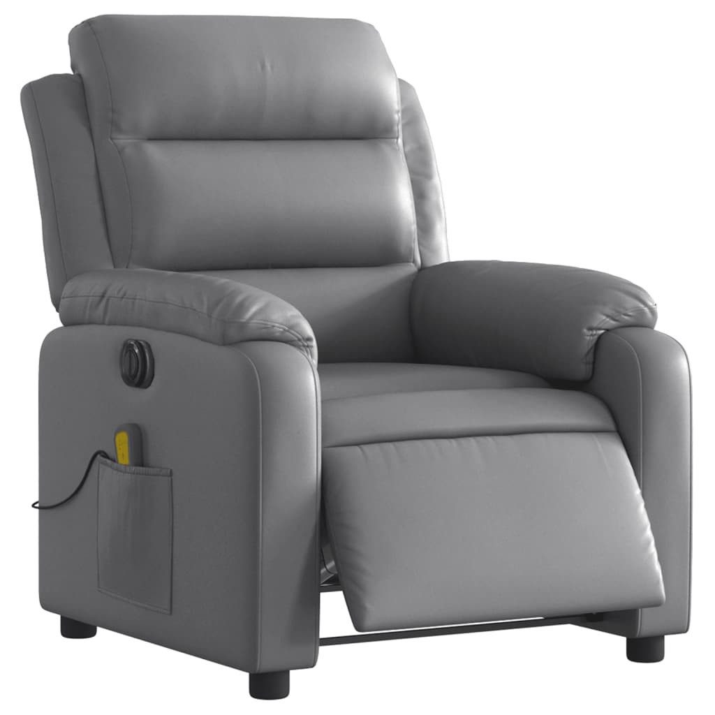 vidaXL Sessel Massagesessel Elektrisch Grau Kunstleder günstig online kaufen