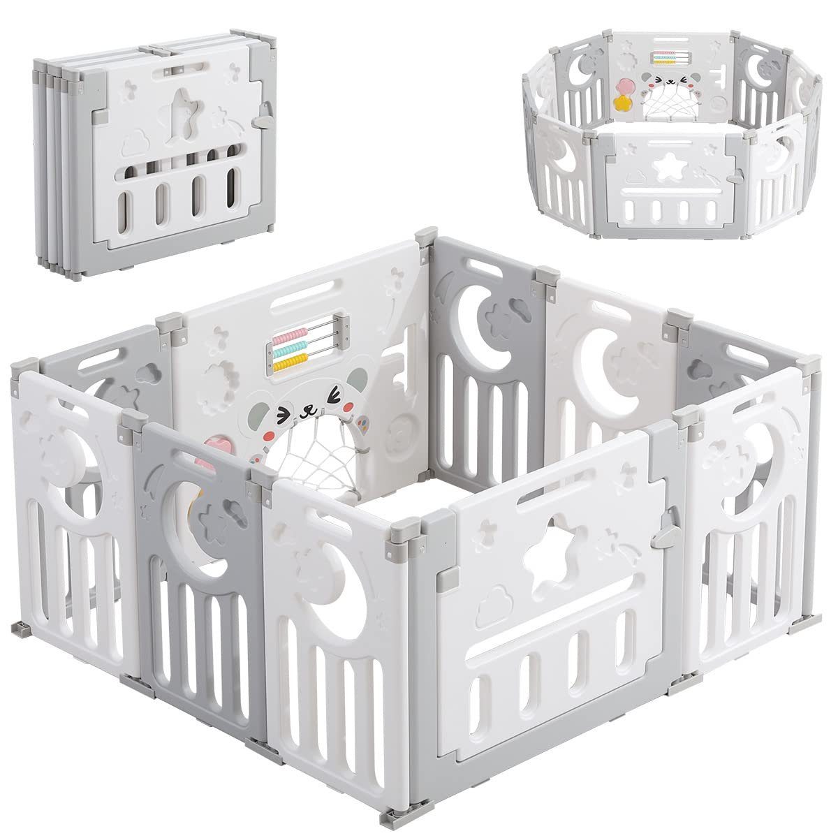 Dripex Laufgitter Baby Laufstall Faltbar Kunststoff günstig online kaufen