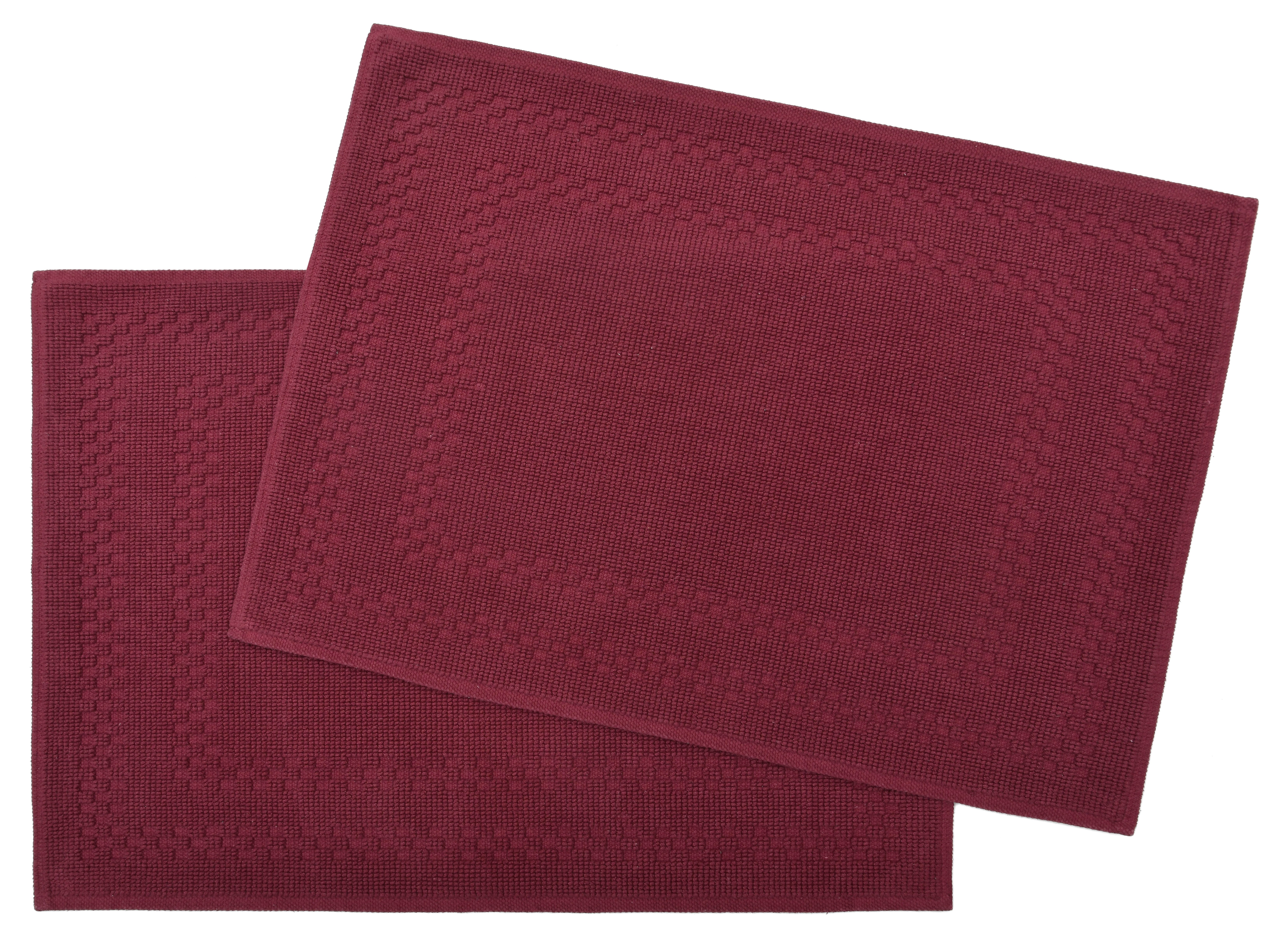 OTTO home Badematte Regona, 2 tlg. Hotelmatten-Set, 50x70 cm, Höhe 5 mm, rutschhemmend beschichtet, schnell trocknend, Baumwolle, rechteckig, 2-teiliges Set, einfarbig, Badematten Set, 100% Baumwolle