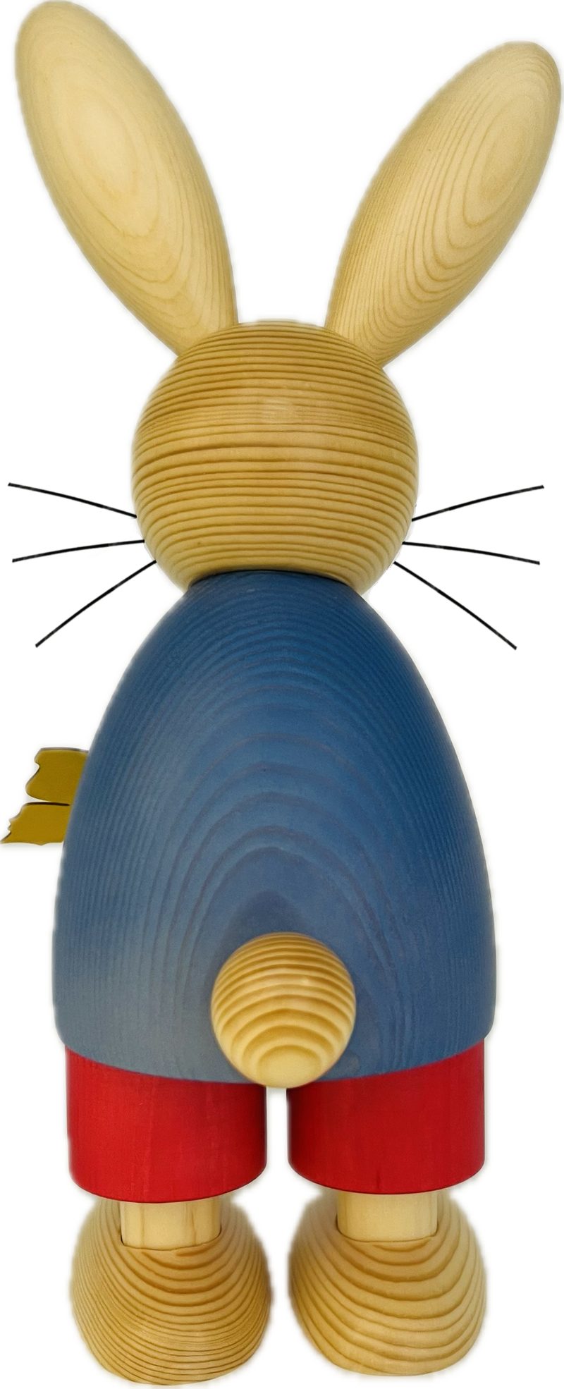 Richard Glaesser Osterhase blau mit Schmetterling (32cm), Hase aus Holz (Osterdeko), Handwerkskunst original Erzgebirge