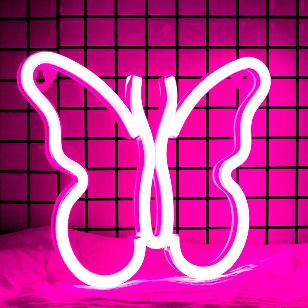 Rosnek LED Dekolicht Schmetterling/Kirsche/Herz, für Schlafzimmer Weihnachten, Kinderzimmer Deko