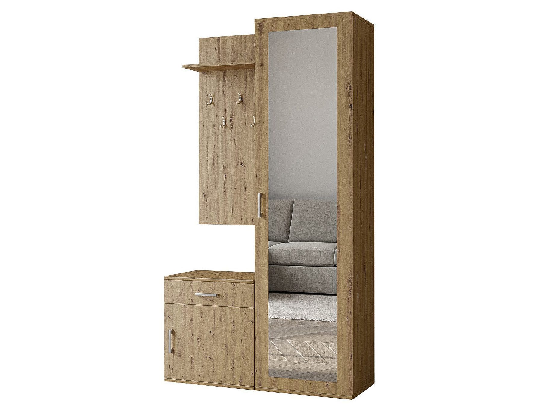 Beautysofa Kompaktgarderobe PAULA, mit Spiegel, Schuhschrank, günstig online kaufen