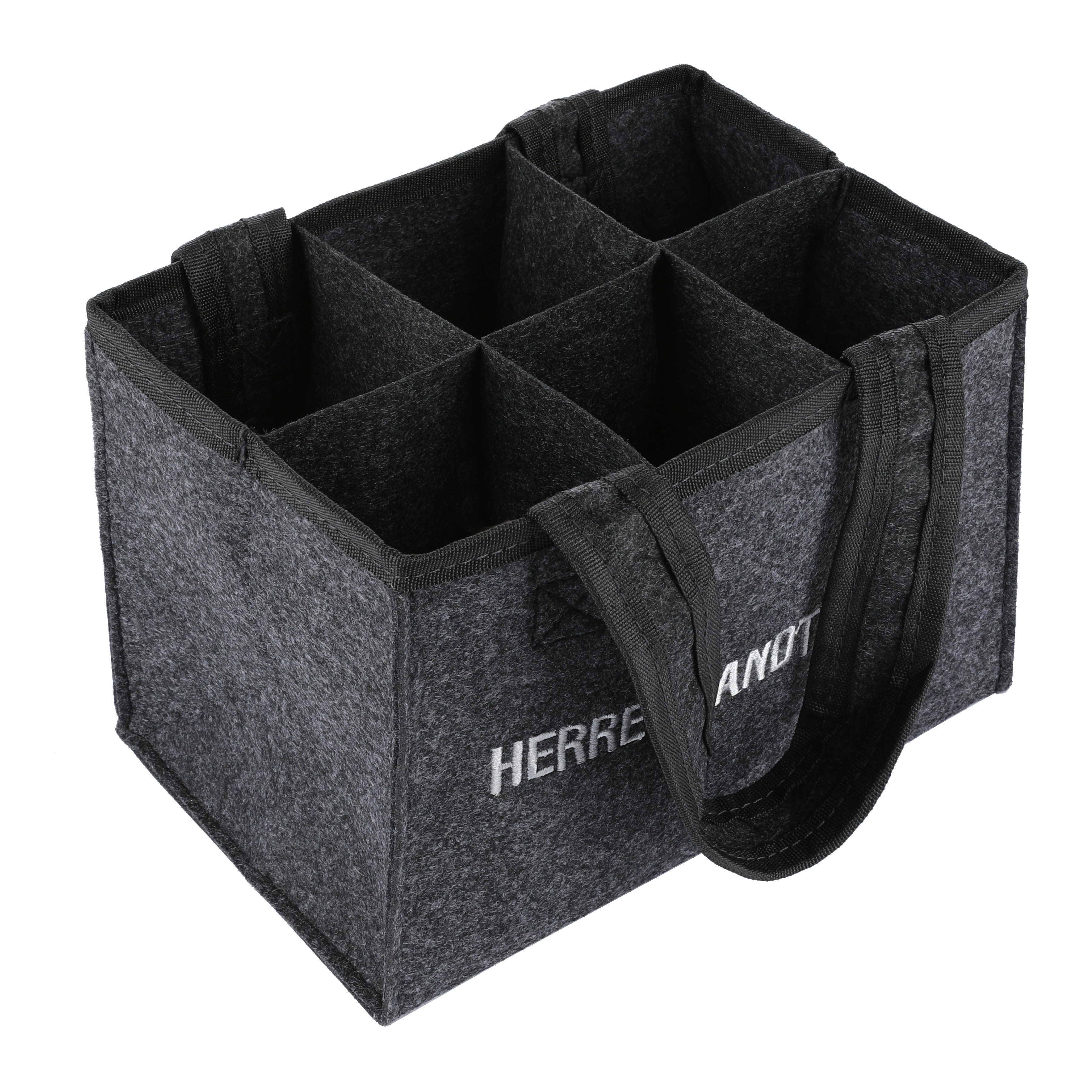 Nordstern Flaschenträger Herrenhandtasche aus Filz mit 6 Fächern - 20 x 16 cm (1-St)