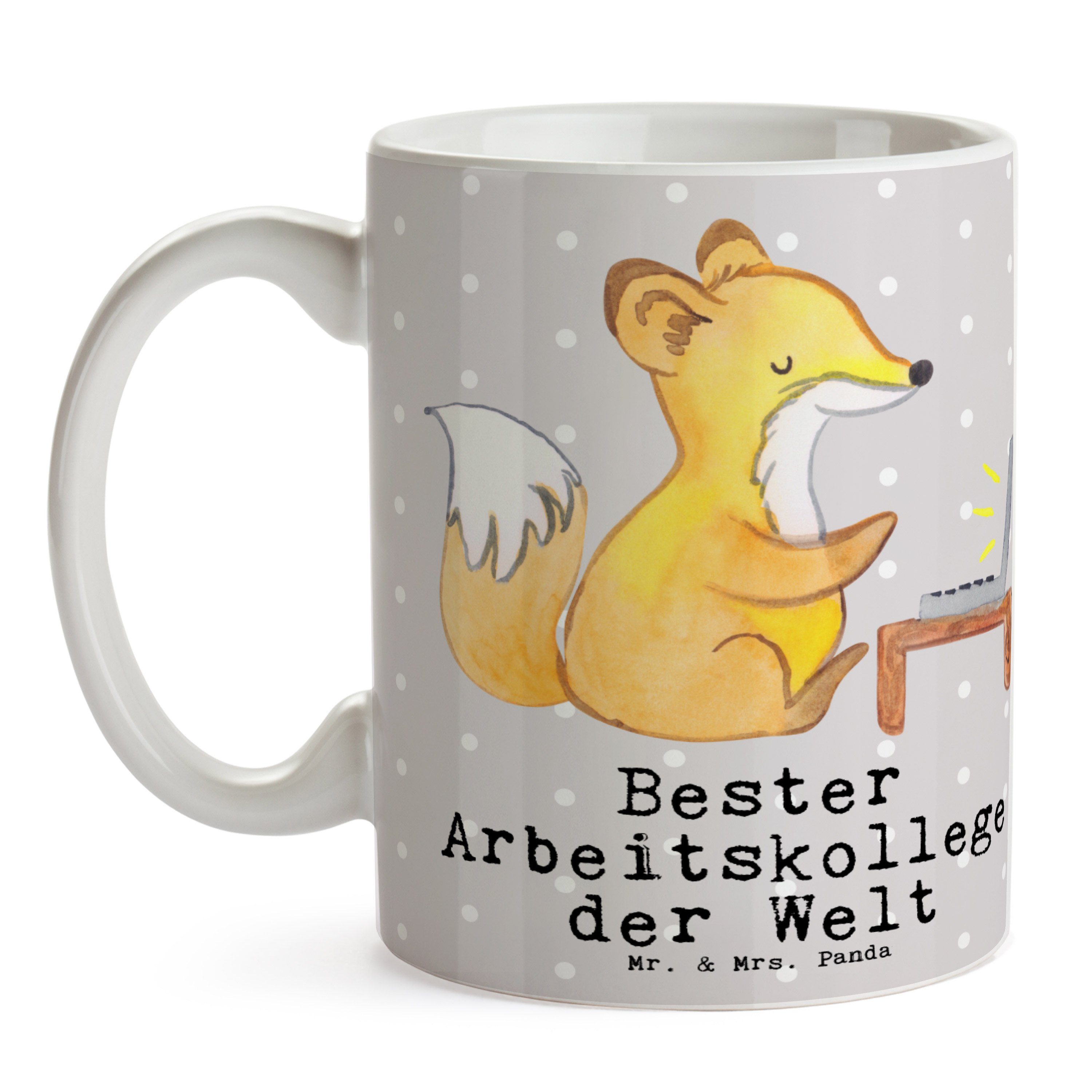 Pastell Kaffe, Mr. - Arbeitskollege Geschenk, Welt Mrs. Tasse - & Keramik Panda Fuchs Bester Grau der