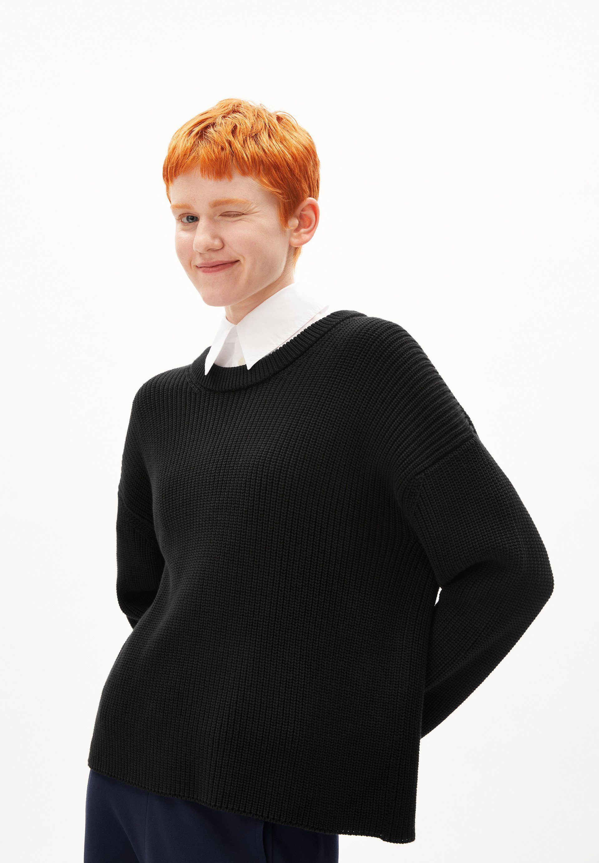 Armedangels Strickpullover NURIAAS Pullover Loose Fit aus Bio-Baumwolle Loose Fit