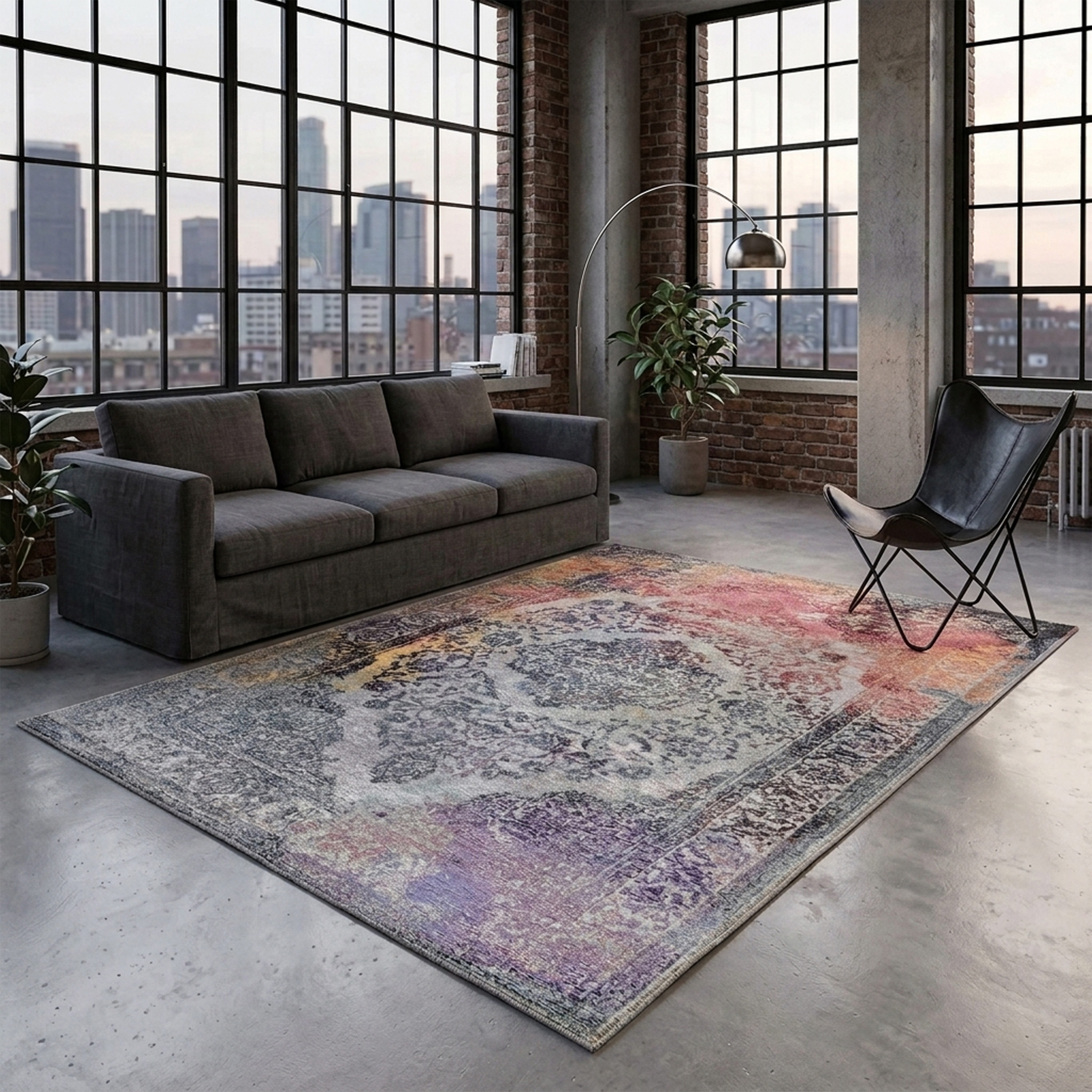 Gino Falcone Teppich Cosima-118, rechteckig, Höhe: 3 mm, gewebter Jaquard-Teppich, mit Chenillegarn, moderne Orient-Optik