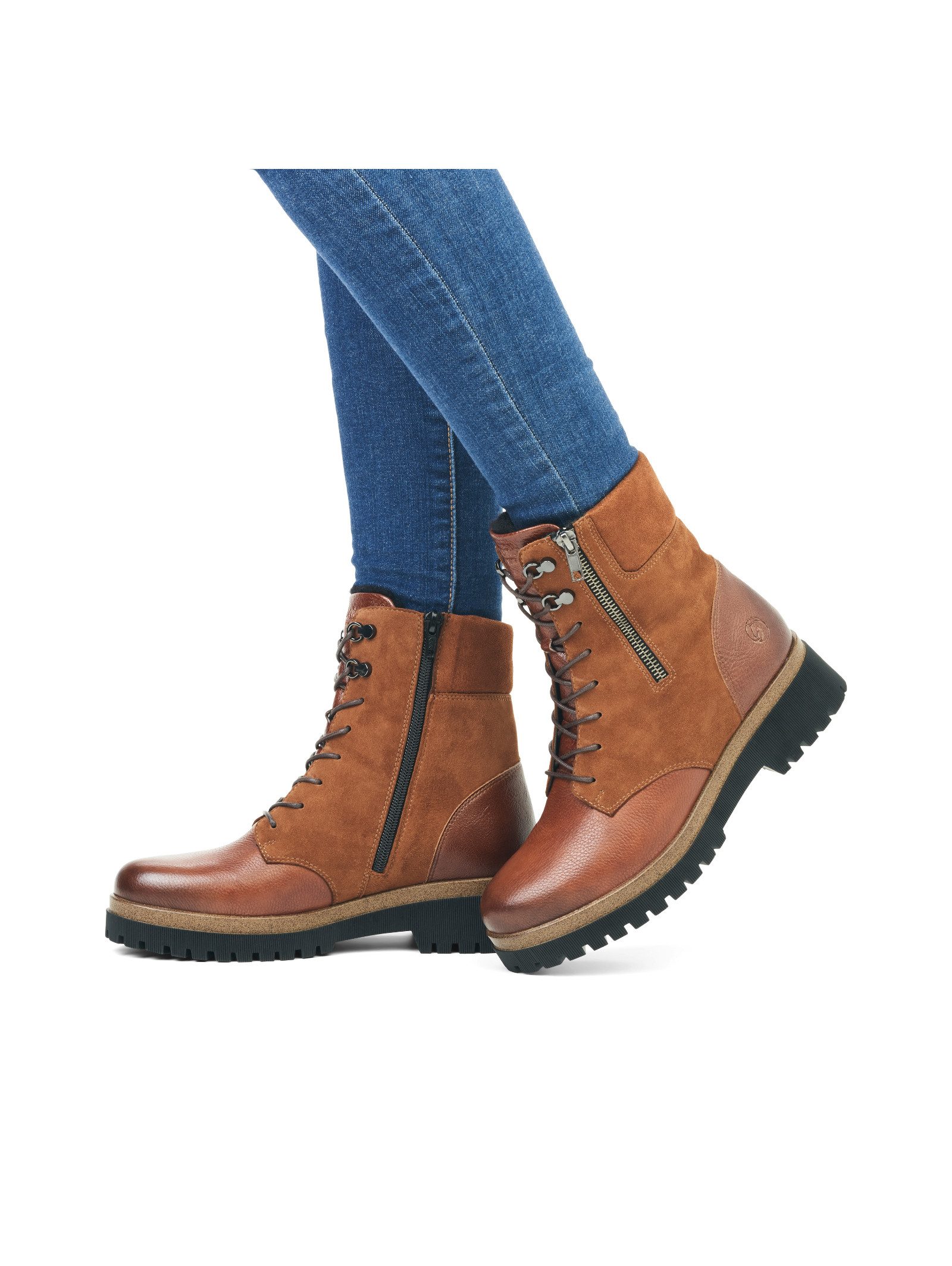 Remonte Remonte Stiefelette Veloursleder Schnürstiefelette