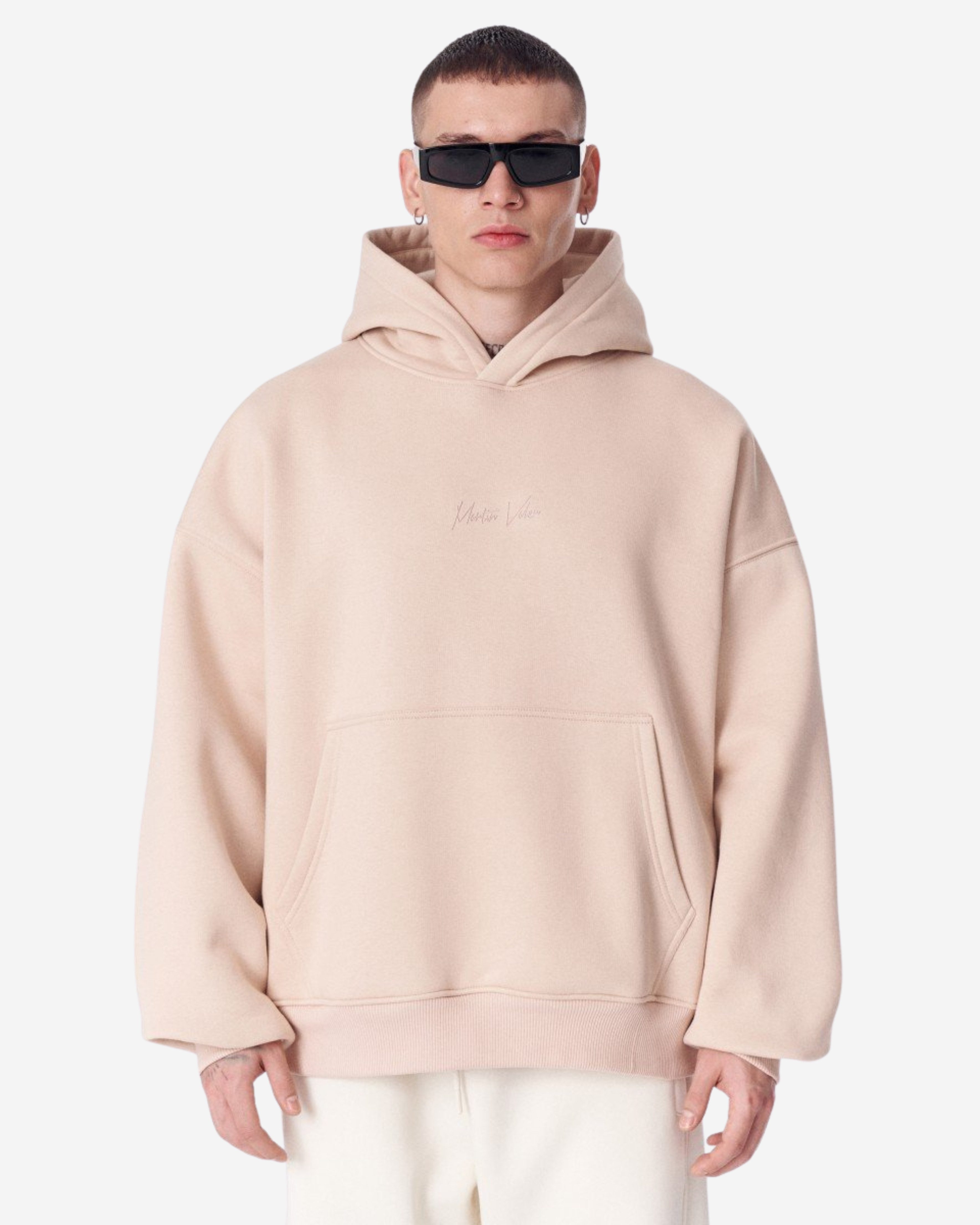 Martin Valen Kapuzenpullover Bestickter Beige Kapuzenpullover - Размер L