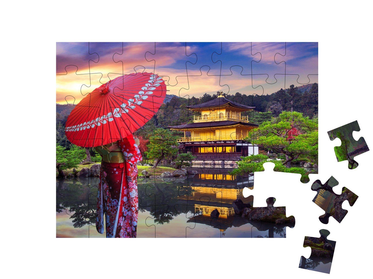 im puzzleYOU Japan, Frau Puzzle Japan Asiatische Puzzleteile, Kyoto, puzzleYOU-Kollektionen Kimono, 48