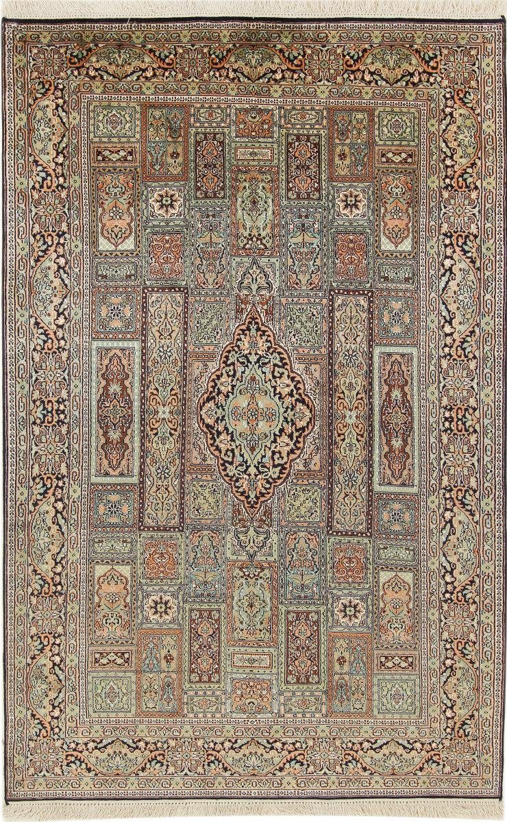 Seidenteppich Kaschmir Seide 125x186 Handgeknüpfter Orientteppich, Nain Trading, rechteckig, Höhe: 4 mm