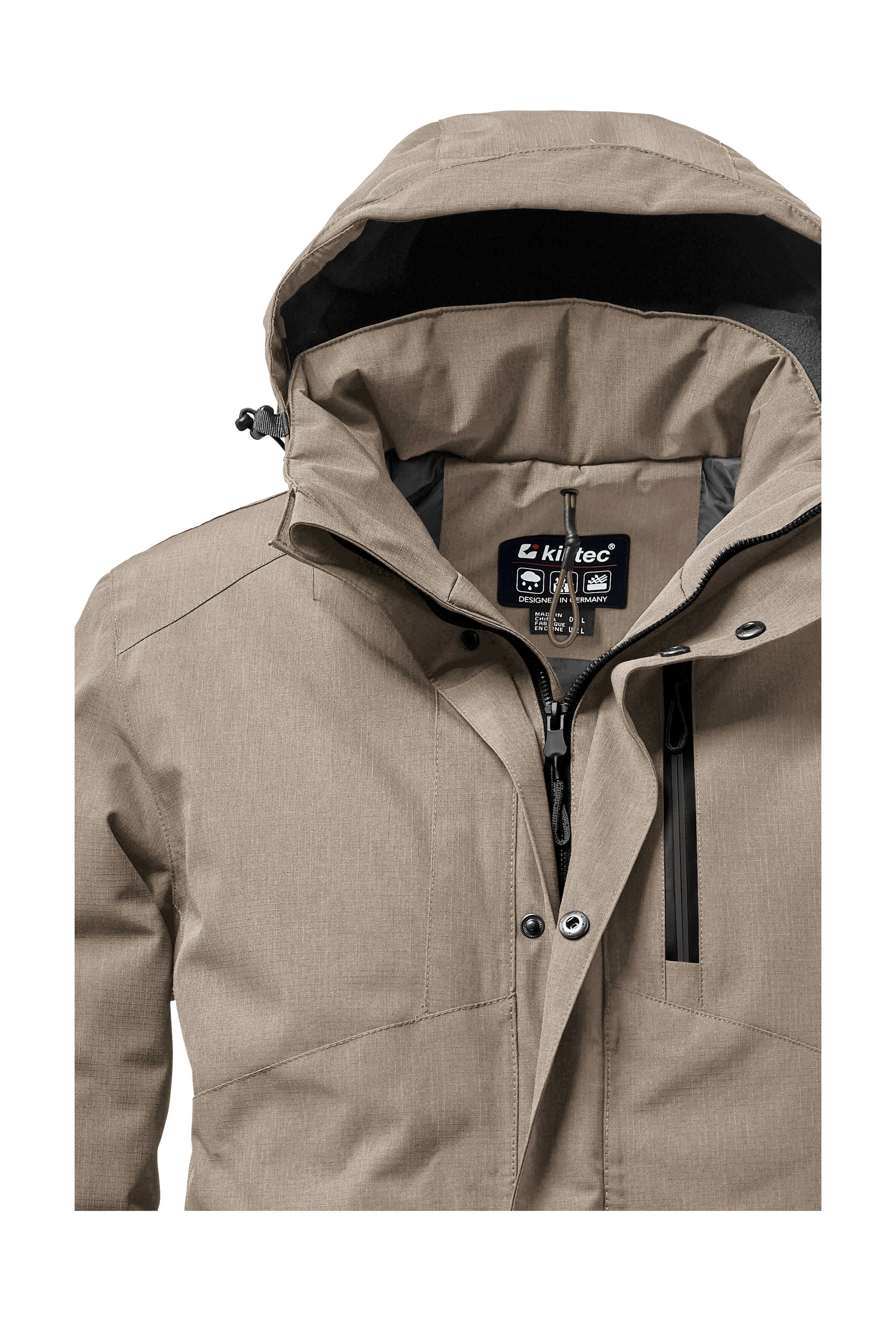 Killtec Outdoorjacke KOW 161 MN JCKT Wasser- und winddichte Funktionsjacke mit abnehmbarer Kapuze – Bild 3 von 5