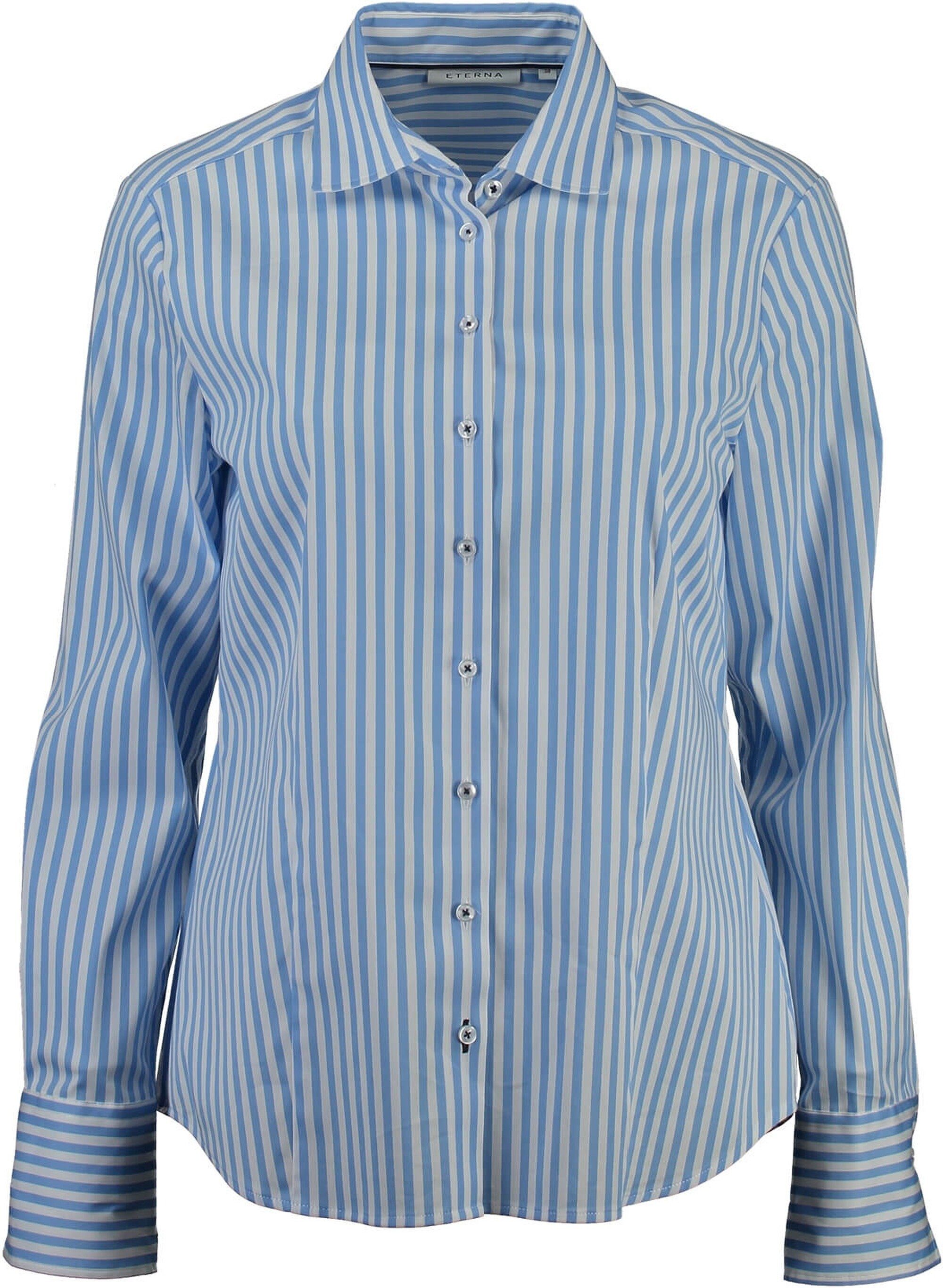 Klassische Bluse ETERNA Streifen-Bluse hellblau