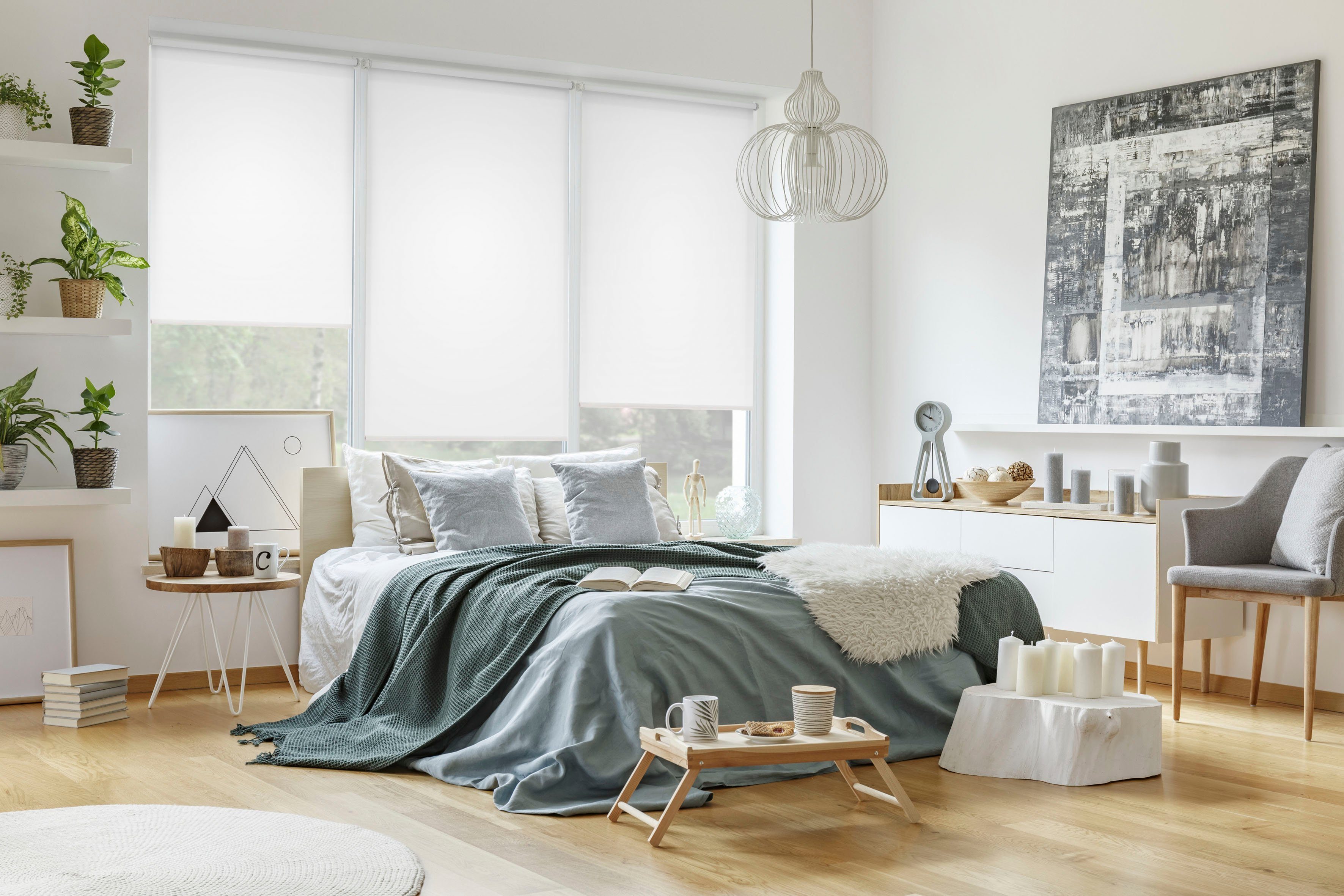 Gardinia Exklusiv Rollo "EasyFix" blickdicht Sichtschutz mit Bohren/ohne Bo günstig online kaufen