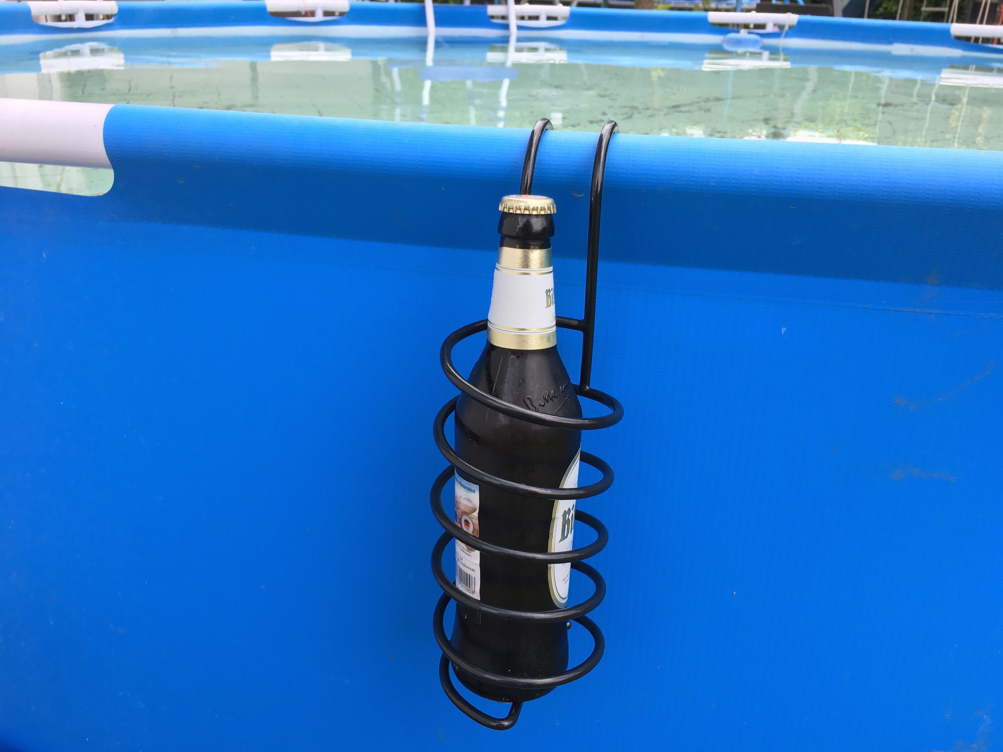 eXODA Grill-Flaschenhalter Flaschenhalter für Bier und Wein aus Metall für Balkon oder Pool, (1x Balkonia Flaschenhalter)