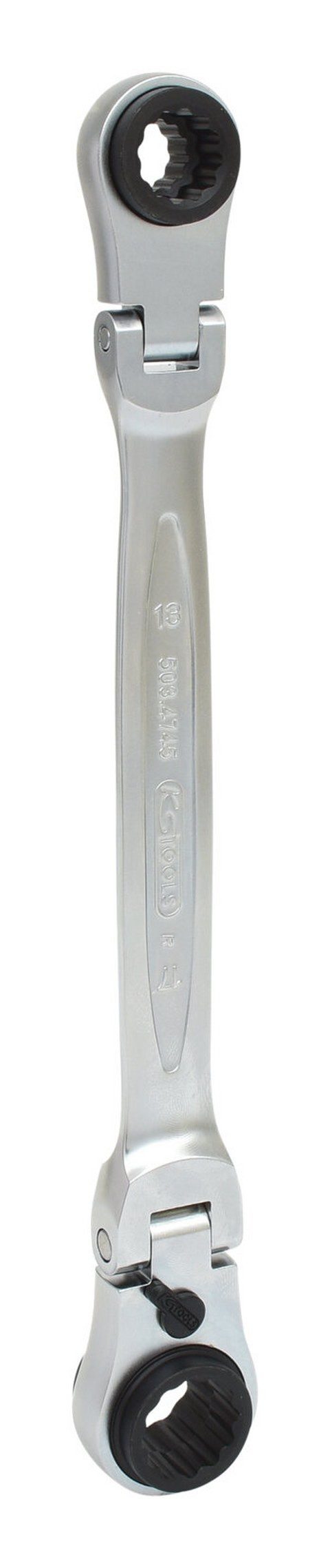 KS Tools Ratschenringschlüssel GEARplus, 4 in 1 umschaltbar Gelenk-Doppel-Ringschlüssel, 10 x 13-17 x 19 mm