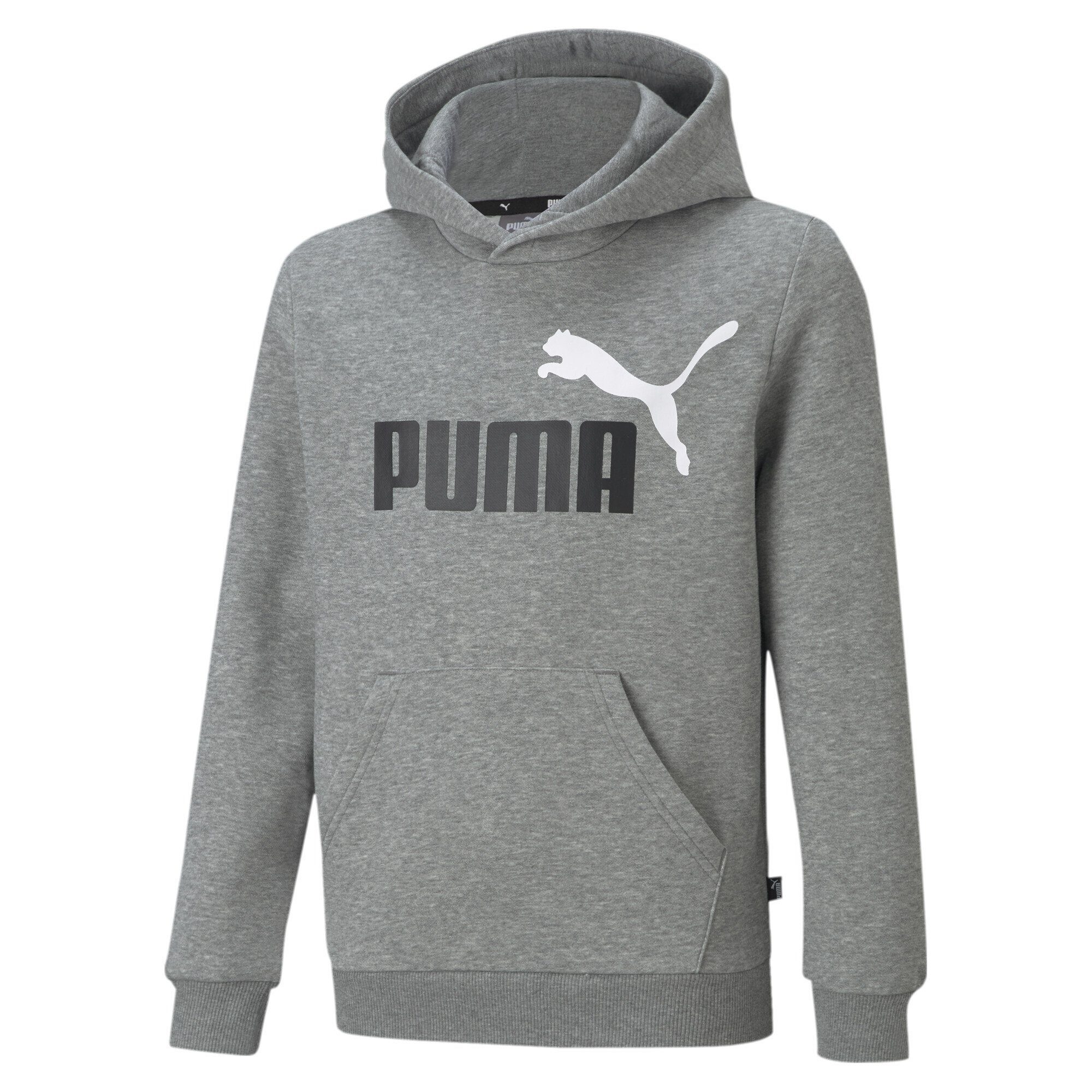 PUMA Sweatshirt Essentials+ Two-Tone Big Heather Logo Jungen Hoodie Gray Medium