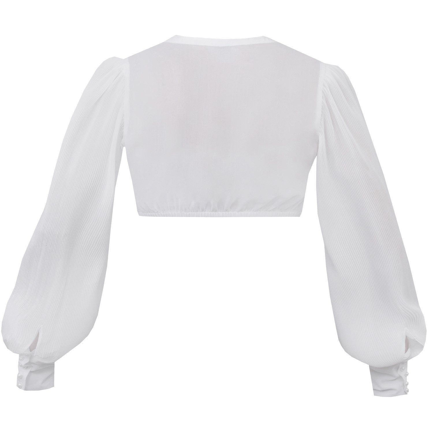 MarJo Dirndlbluse Dirndlbluse 'Oberreute' Langarm, Weiß