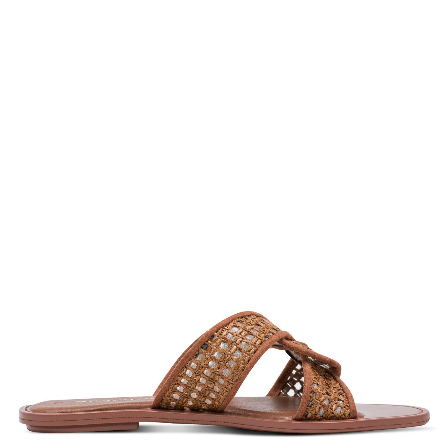 Tamaris Pantolette Sommerschuh, Schlüpfschuh, Flat mit Baststickerei
