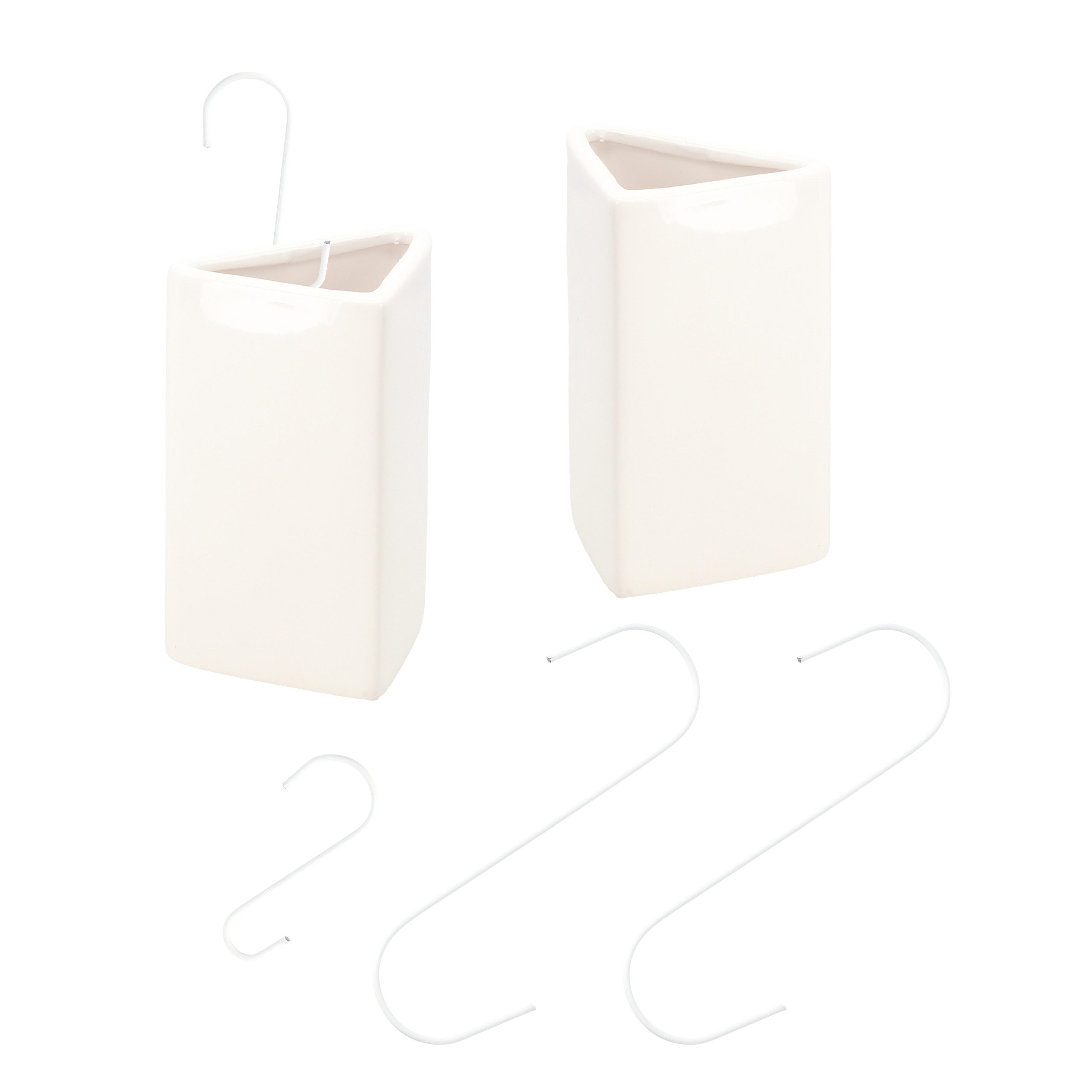 Lantelme Kombigerät Luftbefeuchter und -reiniger mit Draht zum aufhängen Wasserverdunster für Rippenheizkörper, Volumen 200ml, Farbe weiß, Keramikgehäuse, Maße: 7 x 8,5 x 12,5cm