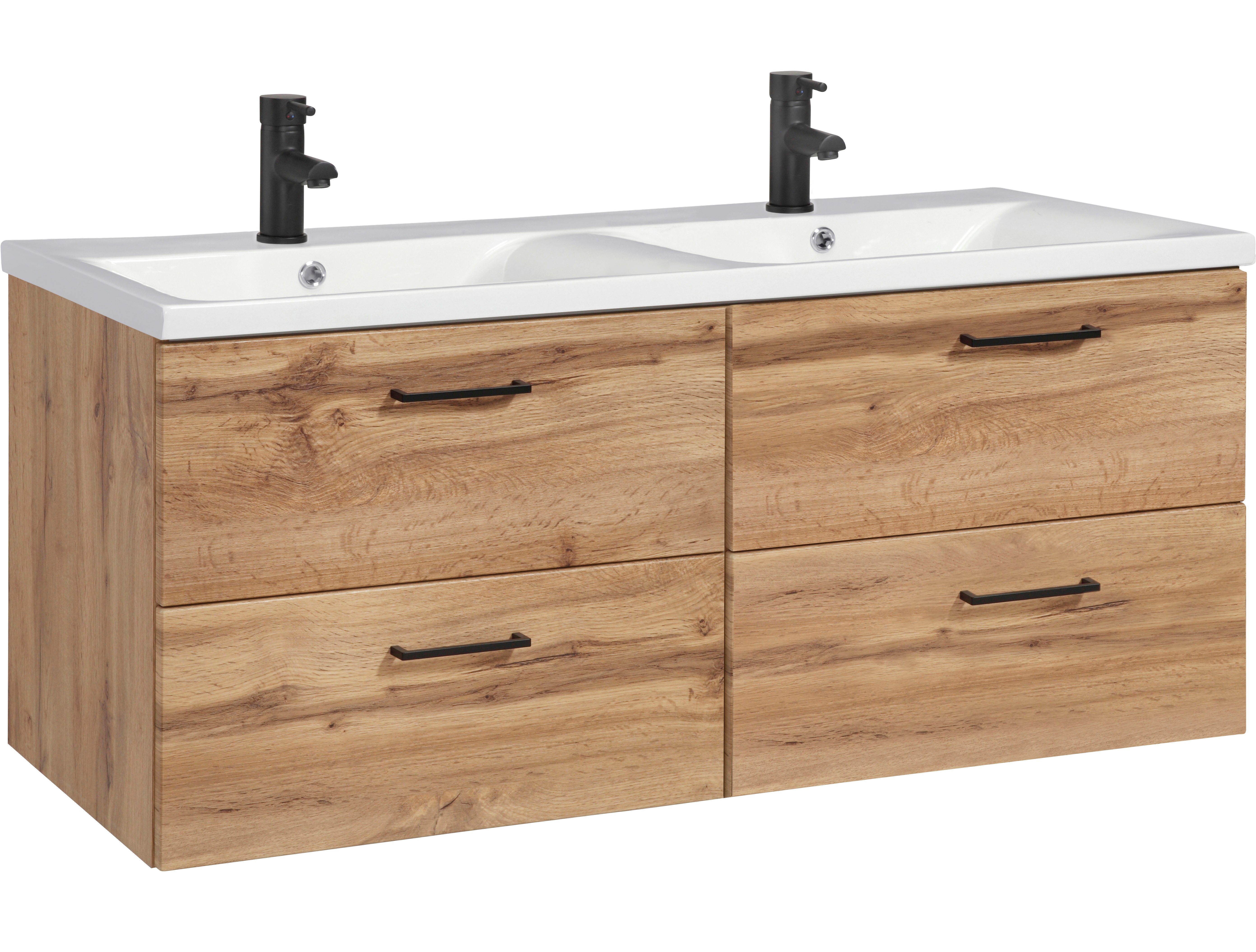 welltime Doppelwaschtisch Trento, verschiedene Ausführungen und Farben, Bad günstig online kaufen