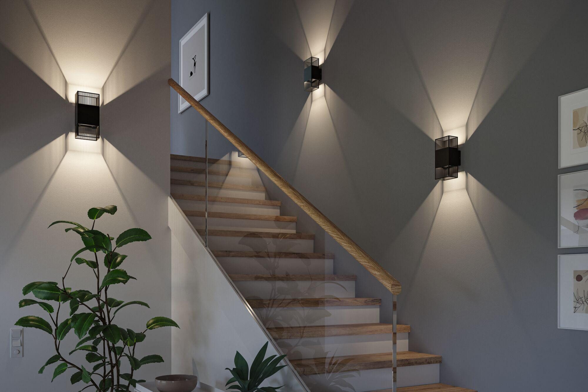 Paulmann LED Wandleuchte Tharin, LED fest integriert, Warmweiß, spritzwassergeschützt