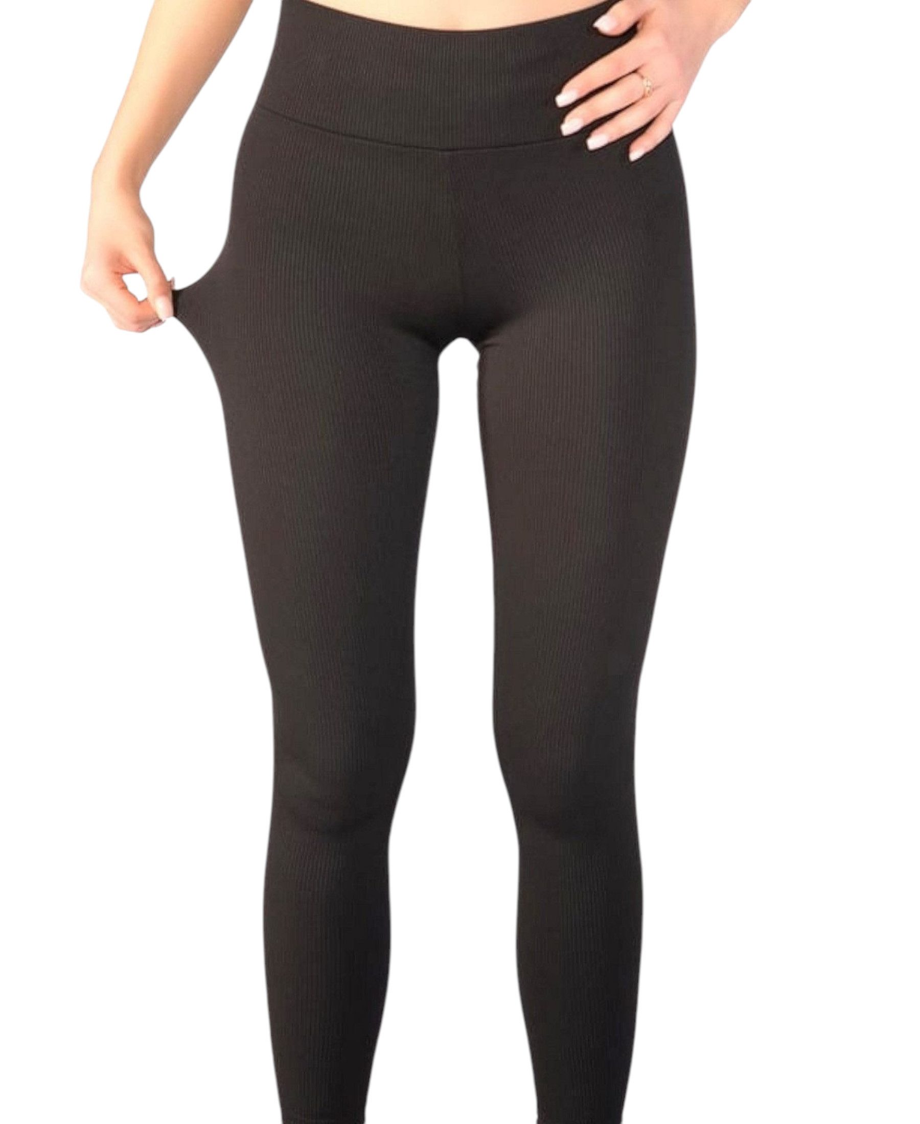 fashionshowcase Leggings Gerippte Leggings mit Fleecefutter High-Waist Flee günstig online kaufen