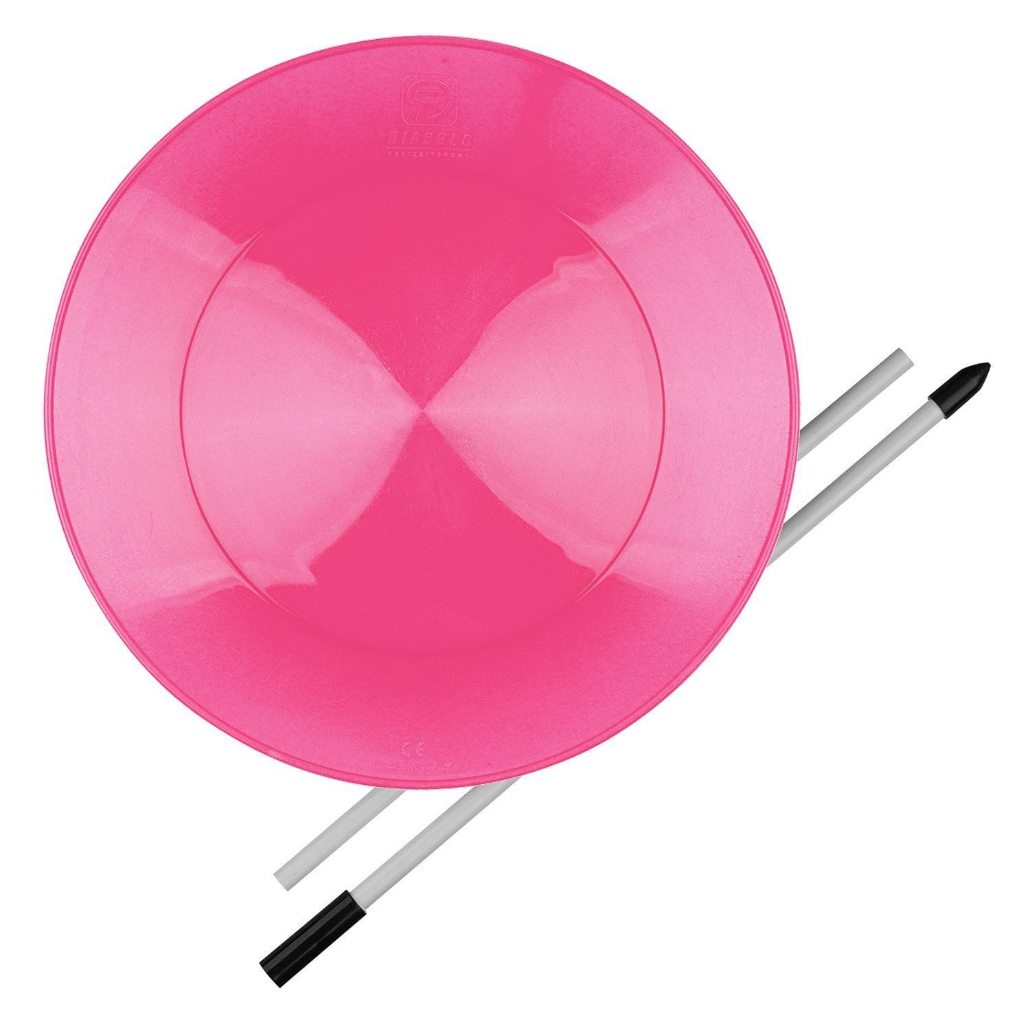 Diabolo Freizeitsport Spiel Jonglierteller Set UV mit Stab ab 5 Jahren, Tellerdrehen, Tellerdrehen Spielzeug Kinder Spinning Plate 23 cm (pink)
