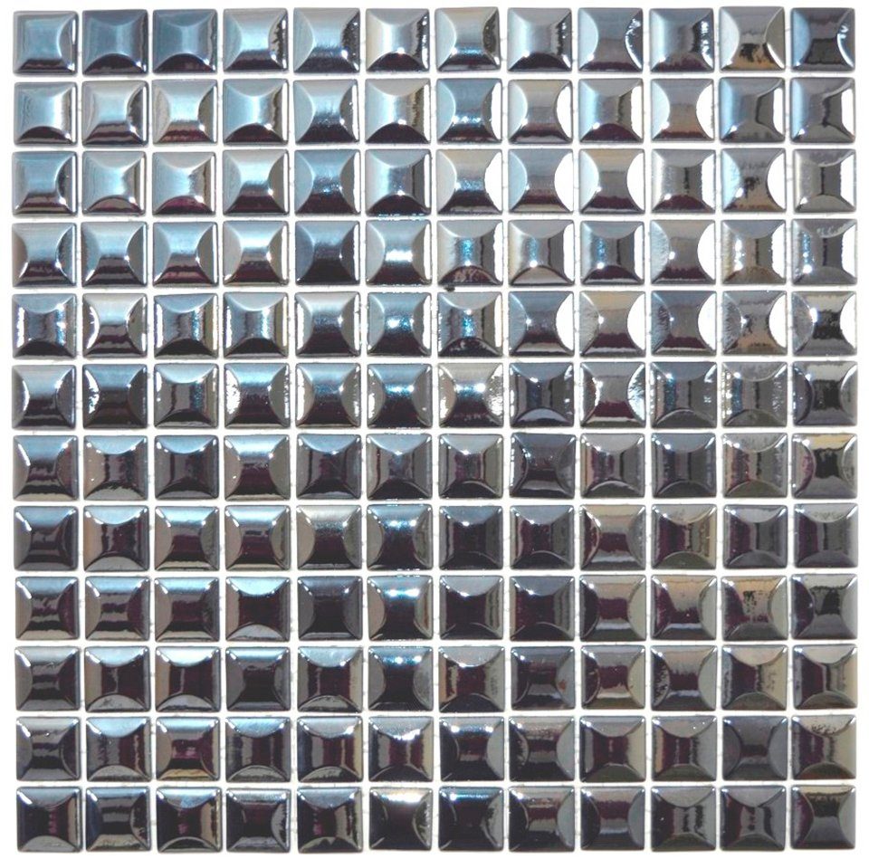 Glasmosaik 10 Mosaikfliesen Mosaikfliesen Recycling schwarz Matten Mosani glänzend /