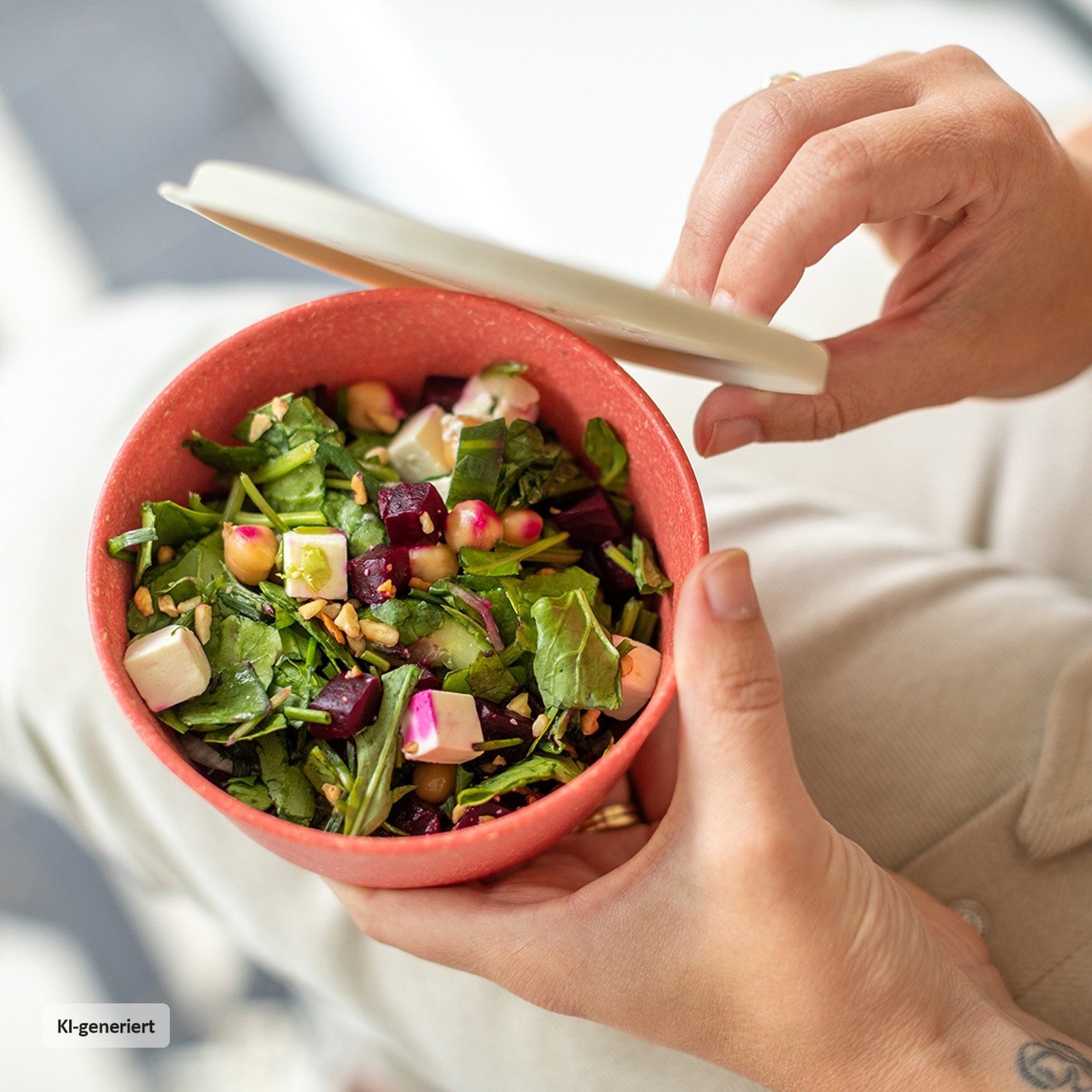 KOZIOL Vorratsdose Schale 400 ml mit Deckel CONNECT BOWL, Kunststoff, (Stück, 1-tlg., 1 Schale mit Deckel), Vorratsdose Lunchbox Kunststoff