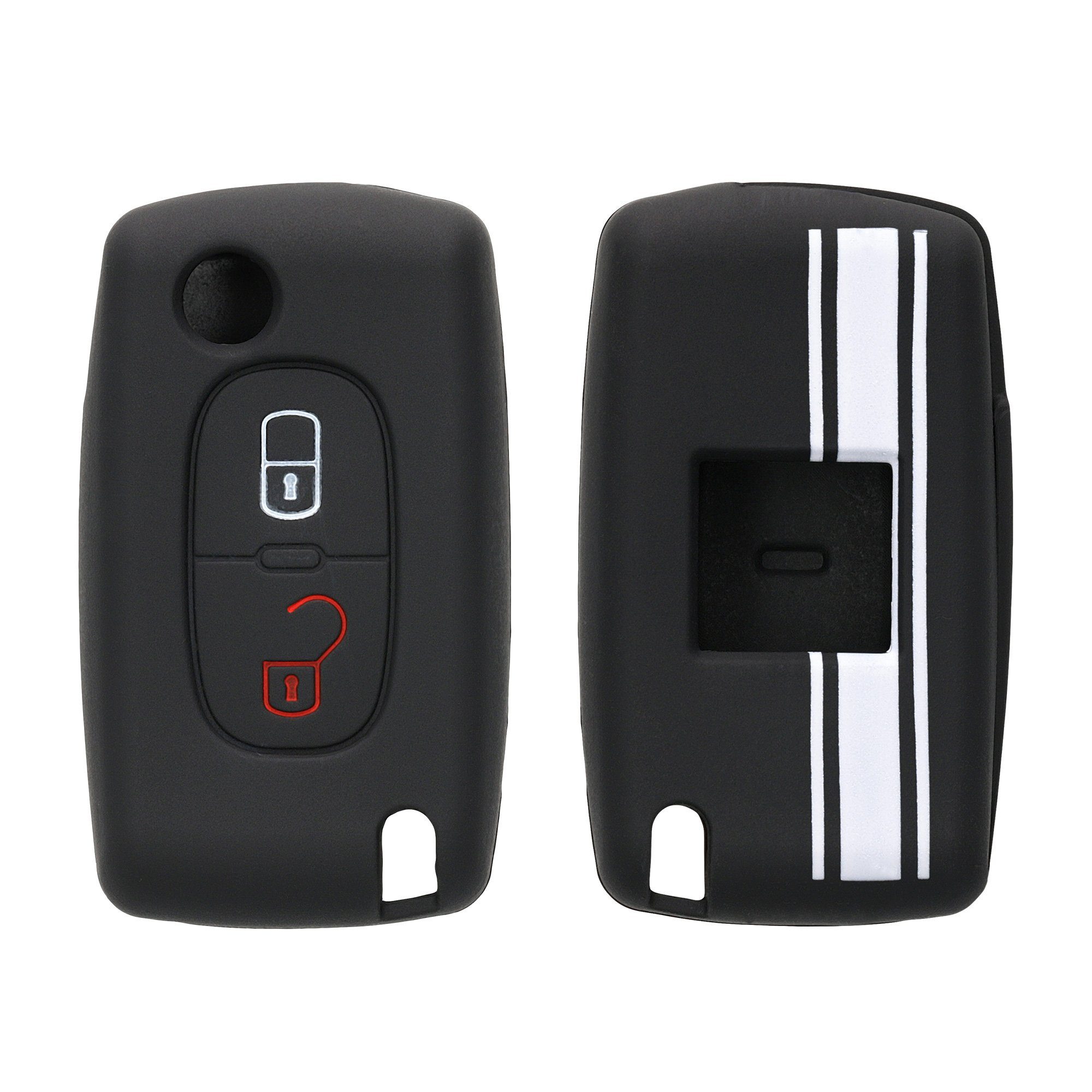 kwmobile Schlüsseltasche Autoschlüssel Hülle für Peugeot Citroen, Schlüsselhülle Schlüssel Case Cover Weiß