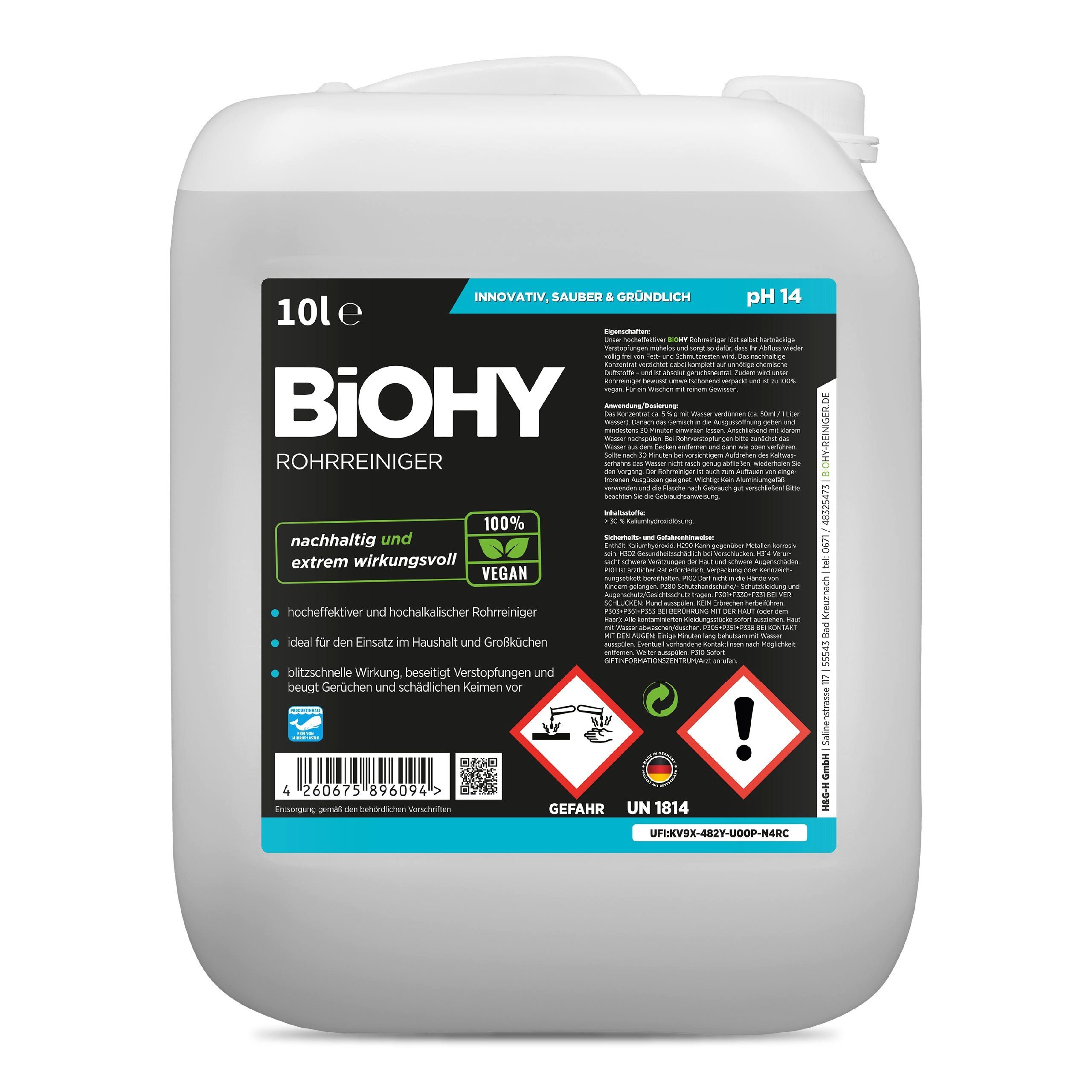 BiOHY Rohrreiniger 1 x 10 Liter Kanister Rohrreiniger (1-St)