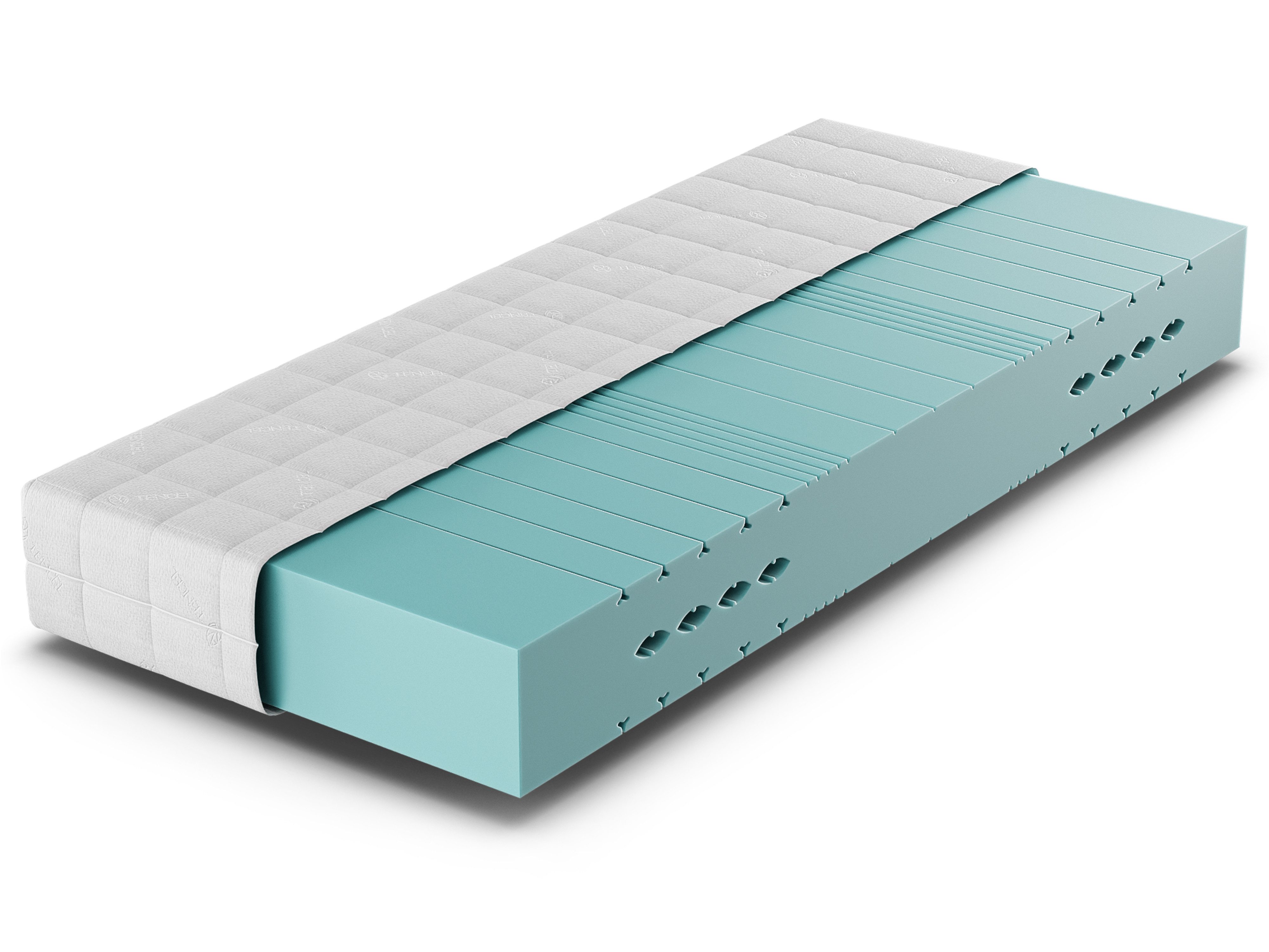 Kaltschaummatratze Betten-ABC HR Blue 7 Zonen, HR-Schaum 90x200 cm, 140x200 cm, Betten-ABC, 25 cm hoch