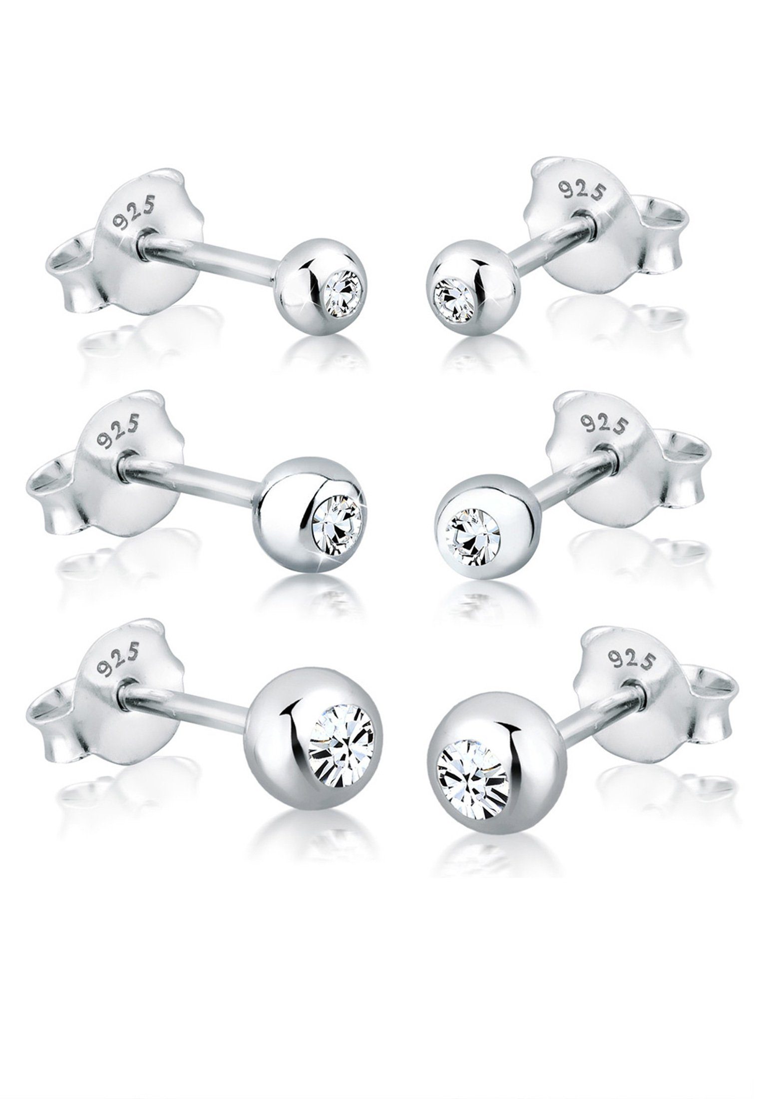 Ohrring-Set Set Weiß 925 Sterling Silber, mit Kristallen von Swarovski®