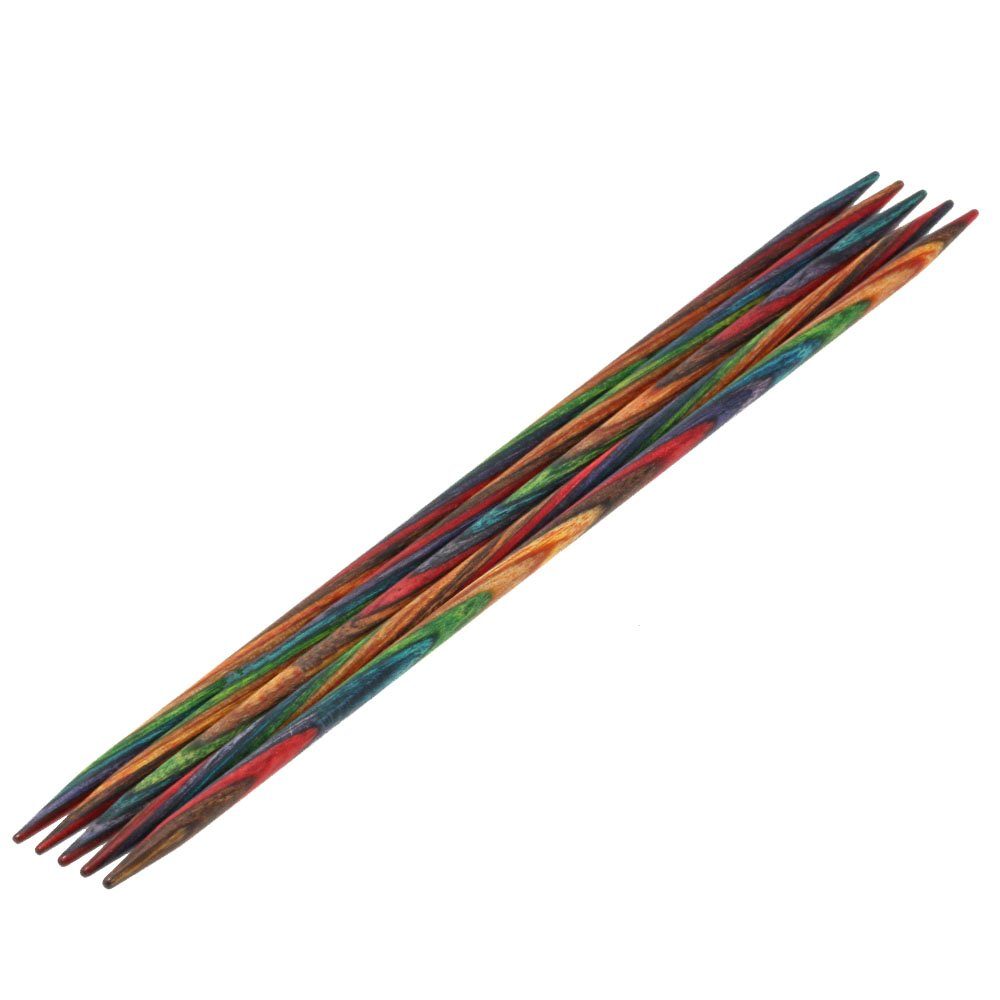 LANA GROSSA Stecknadeln Strumpfstricknadeln DESIGN-HOLZ Multicolor Довжина 15cm/20 cm, Nadelspiel in verschiedenen Stärken