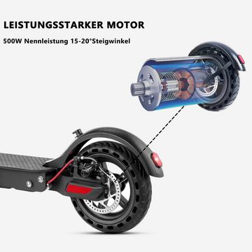 ZWHEEL E-Scooter 10 Zoll Elektro Scooter Mit Straßenzulassung(ABE) bis 120kg, 500,00 W, 20,00 km/h, (mit Schutzblechen), Doppelte Stoßdämpfung, Max 40 km, klappbar, solide Pannenschutz