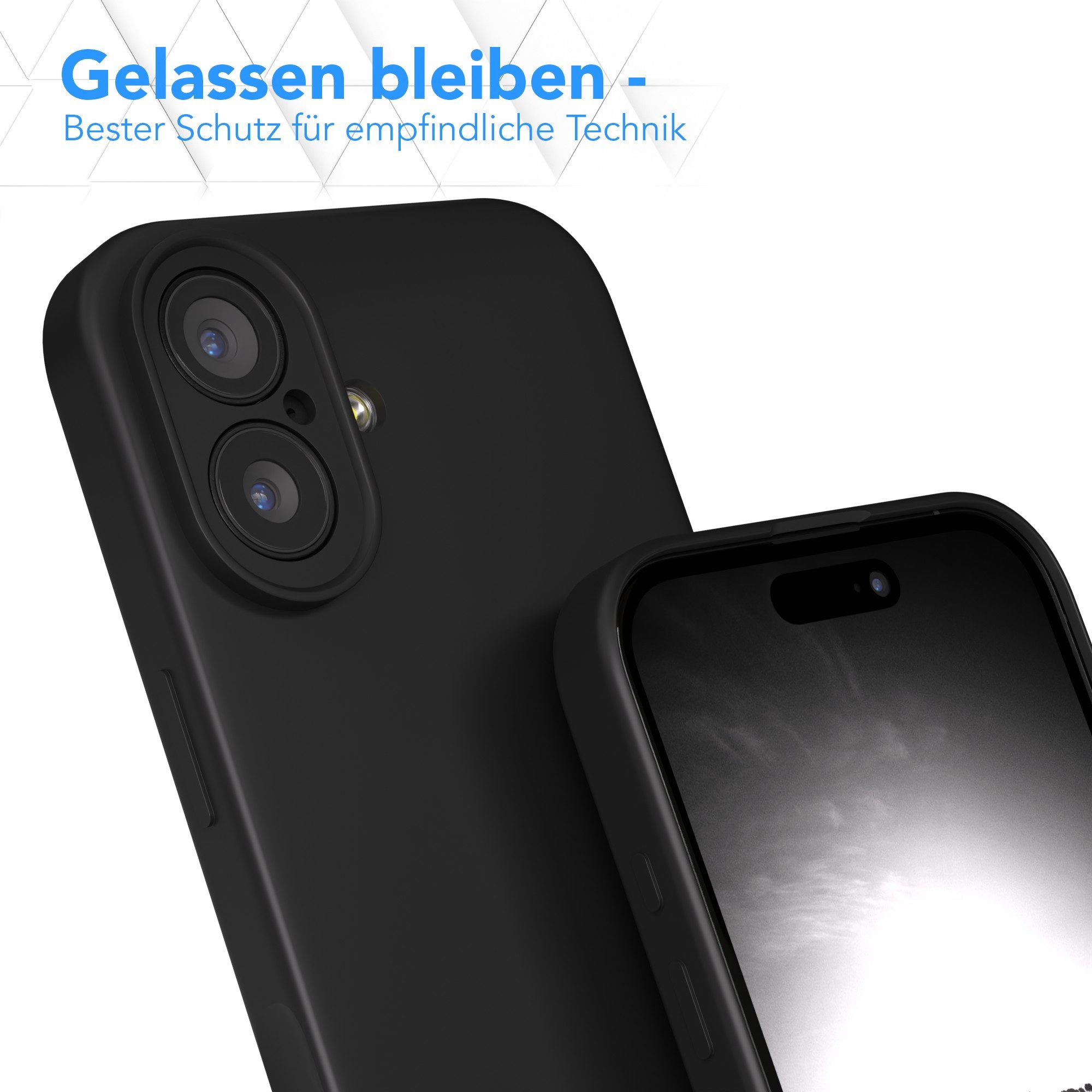 EAZY CASE Handyhülle für Apple iPhone 17 Hülle Silikon 6,3 Zoll, Silikon Schutzhülle mit Kameraschutz kratzfest Back Cover Etui Schwarz – Bild 4 von 5